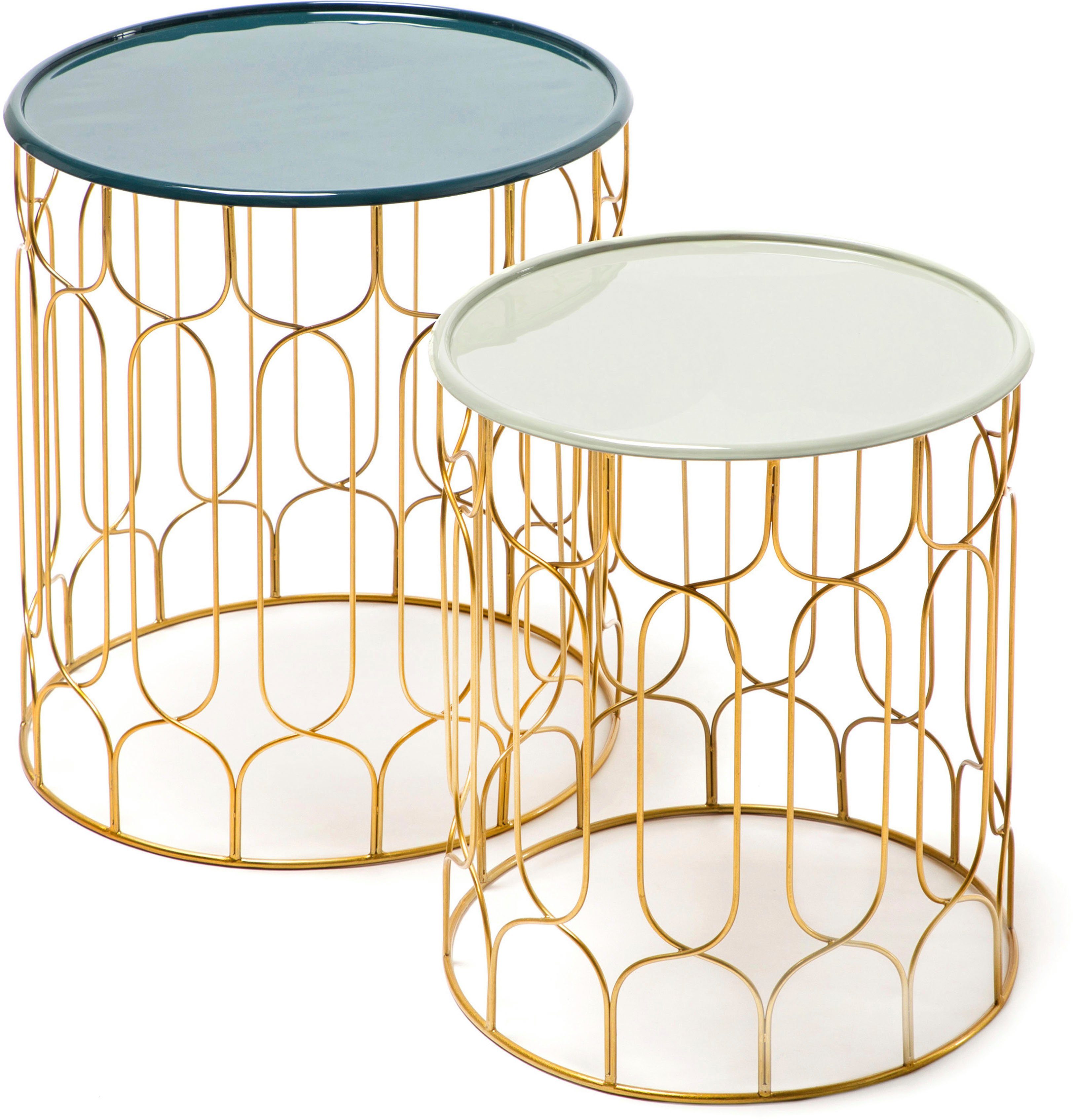 Kayoom Bijzettafel set Timba, stijlvolle uitstraling, verschillende grote tafels (set, 2 stuks) bijzettafels multicolor