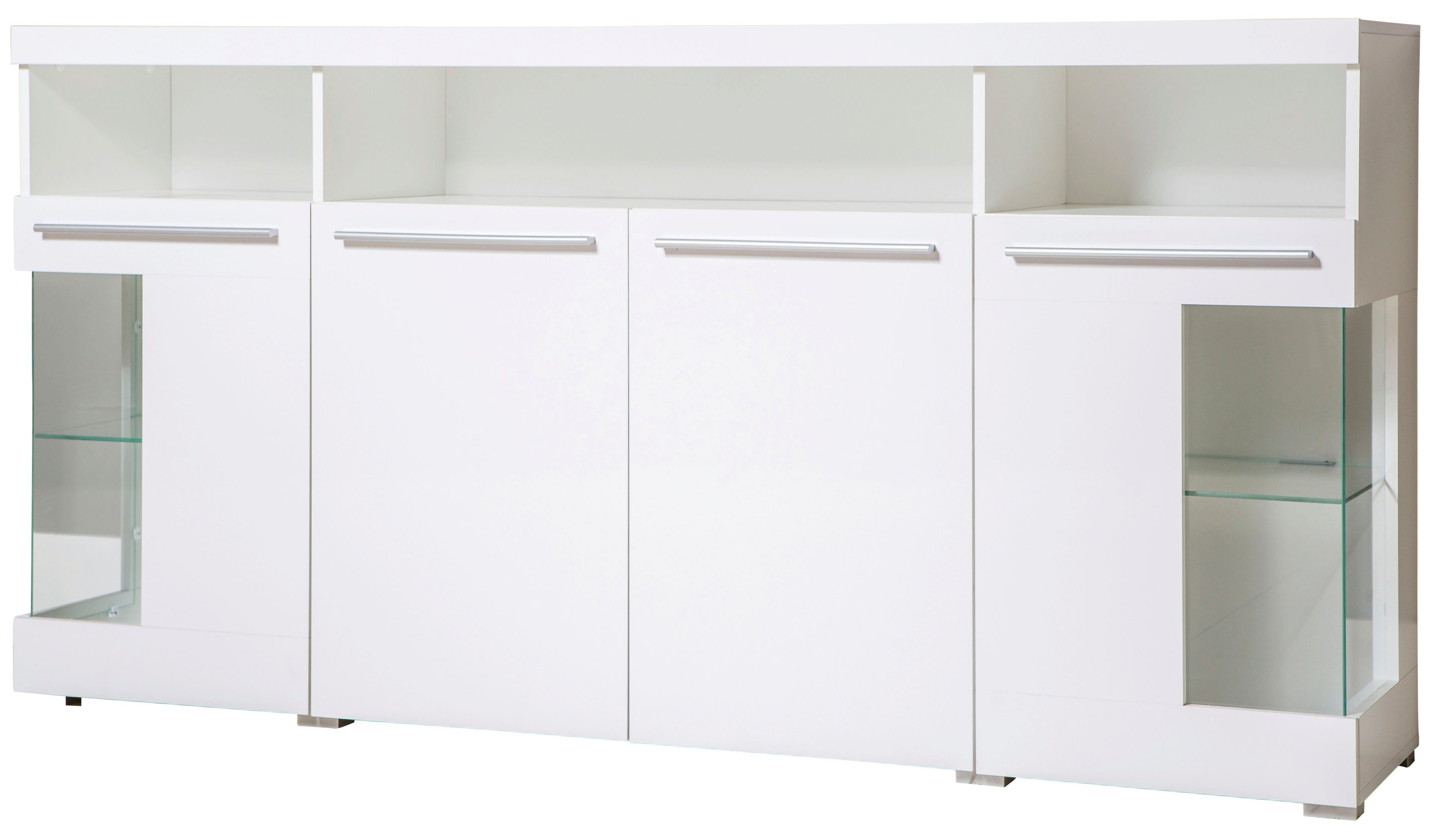 INOSIGN Dressoir India, breedte 182cm, stijlvolle kast met glazen deuren Kast met laden en deuren veel bergruimte, planken verstelbaar,zonder verlichting