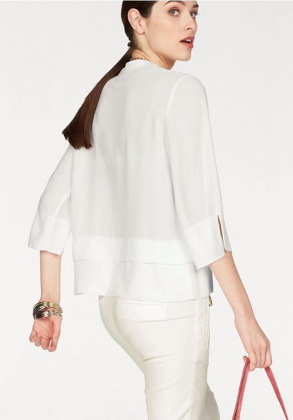 BRUNO BANANI Chiffon-blouse met staand kraagje BRUNO BANANI Chiffon-blouse met staand kraagje