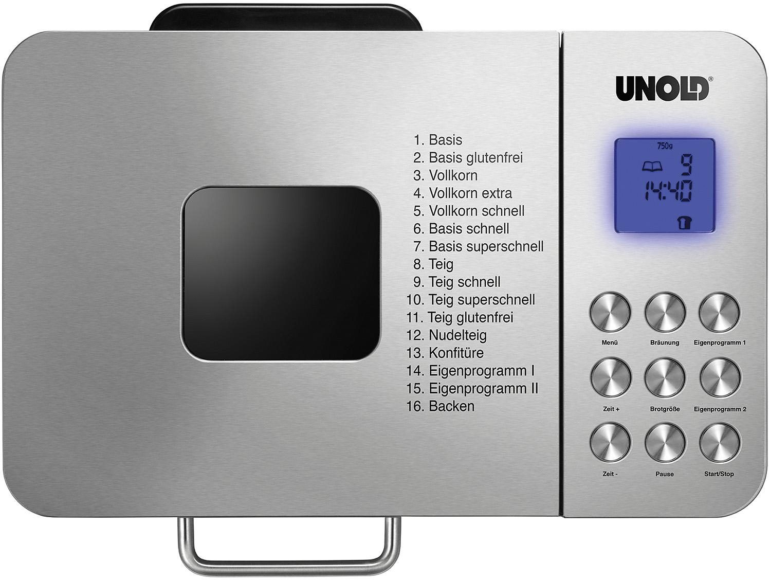 Unold Broodbakmachine Backmeister Edel 68456 tot 1.000 g broodgewicht