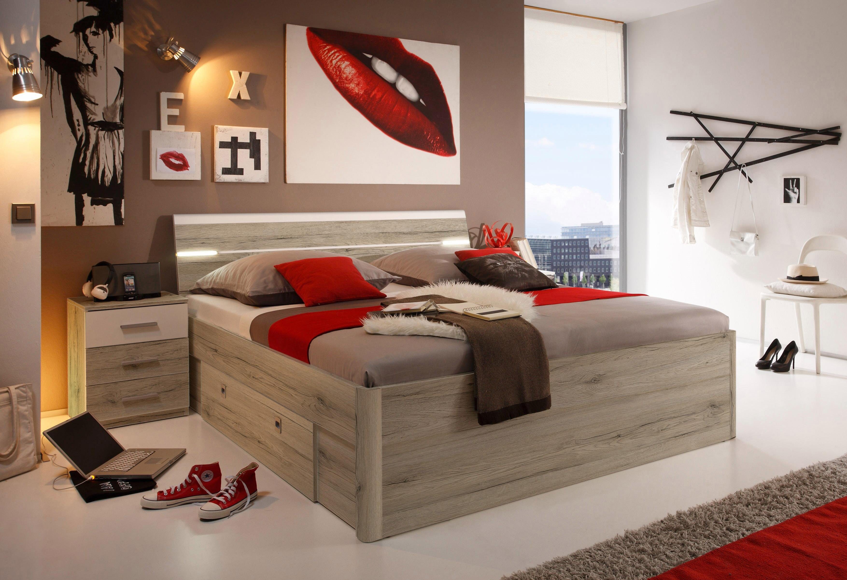 Schlafkontor Bed incl. 2 nachtkastjes en 2 lades bedden beige