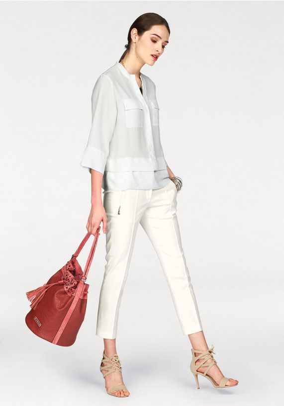 BRUNO BANANI Chiffon-blouse met staand kraagje BRUNO BANANI Chiffon-blouse met staand kraagje
