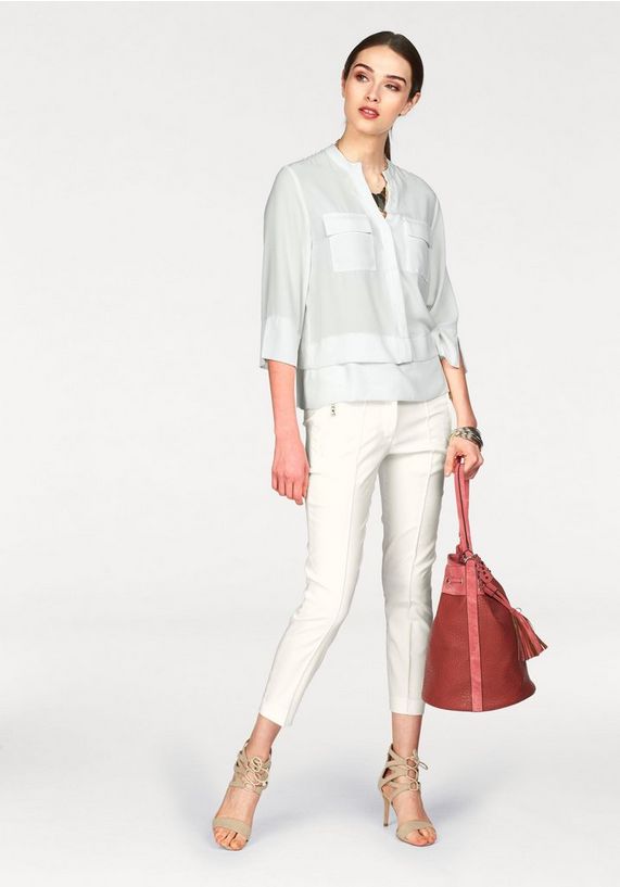 BRUNO BANANI Chiffon-blouse met staand kraagje BRUNO BANANI Chiffon-blouse met staand kraagje