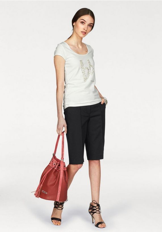 BRUNO BANANI T-shirt met kralenlogo BRUNO BANANI T-shirt met kralenlogo