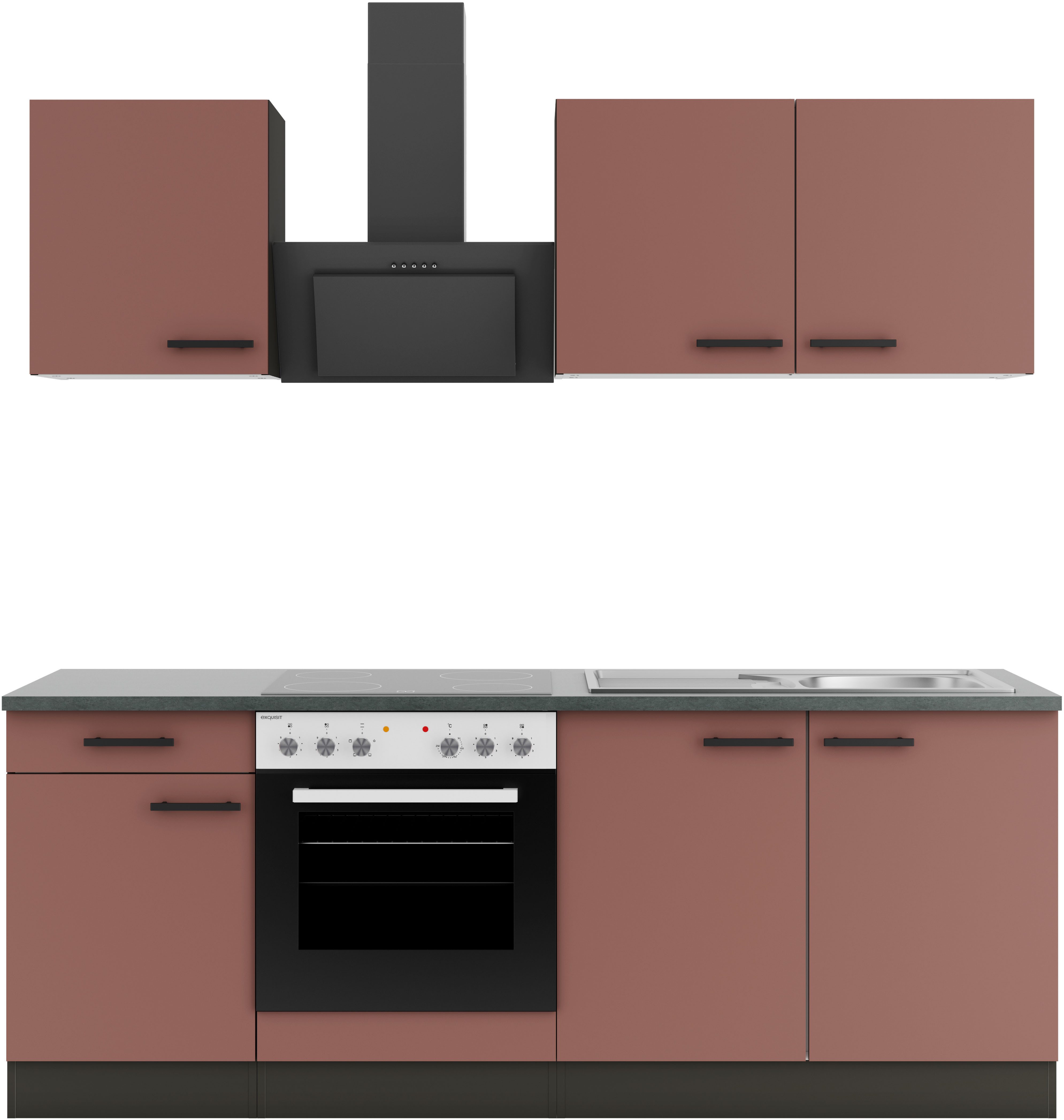OPTIFIT Keukenblok Palma Breedte 210 cm, optioneel met elektrische apparaten, spiegelbeeld op te stellen