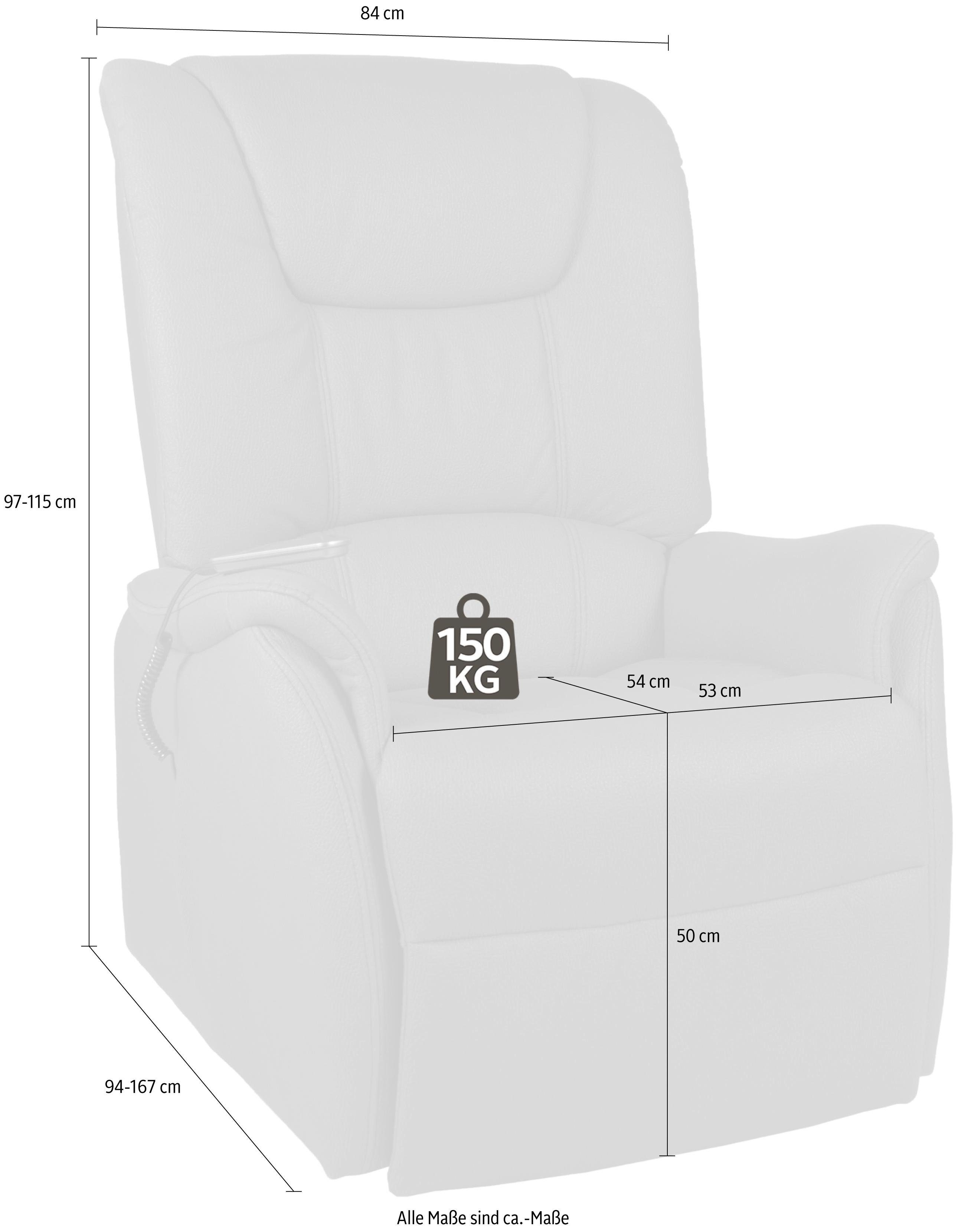 Duo Collection Relaxfauteuil Messina XXL tot 150 kg draagvermogen, met elektrische opstahulp