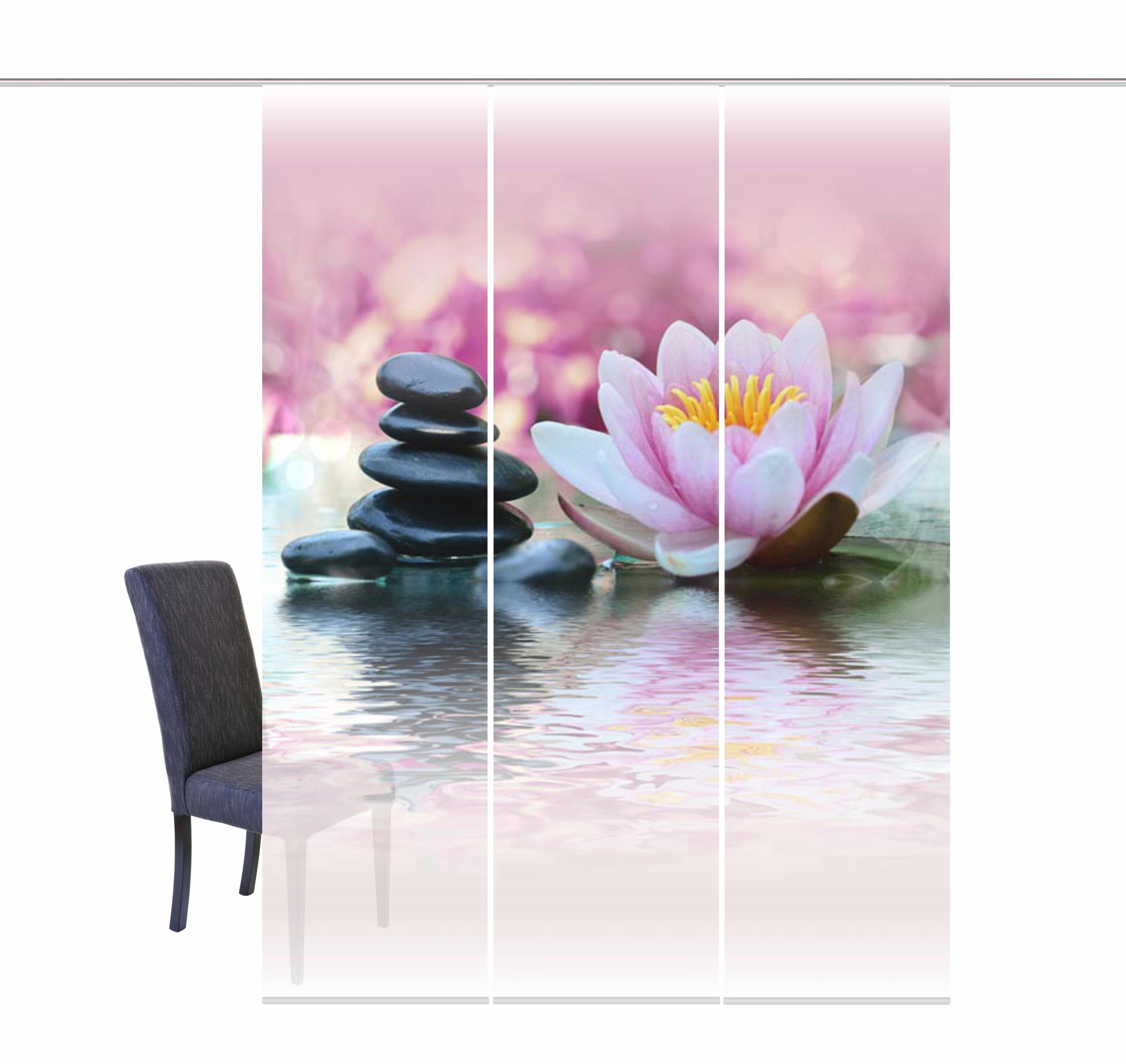 Otto - Home Wohnideen Paneelgordijn, HOME WOHNIDEEN, WATERLELIE (set van 3 met accessoires)