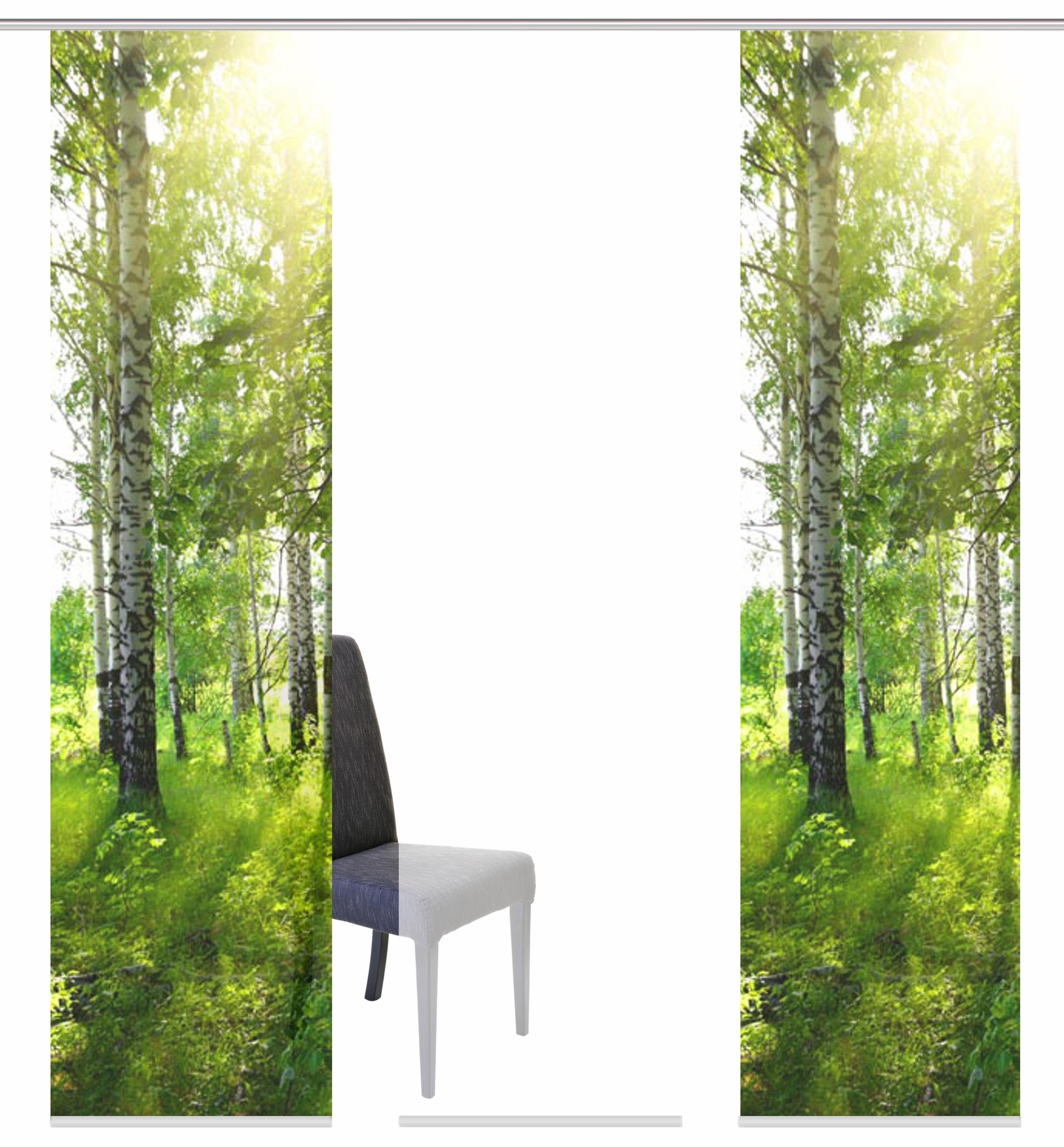 HOME WOHNIDEEN Paneelgordijn GALWAY HxB: 245x60, inclusief bevestigingsmateriaal (3 stuks) paneelgordijnen maat H/B: 245/60 cm groen