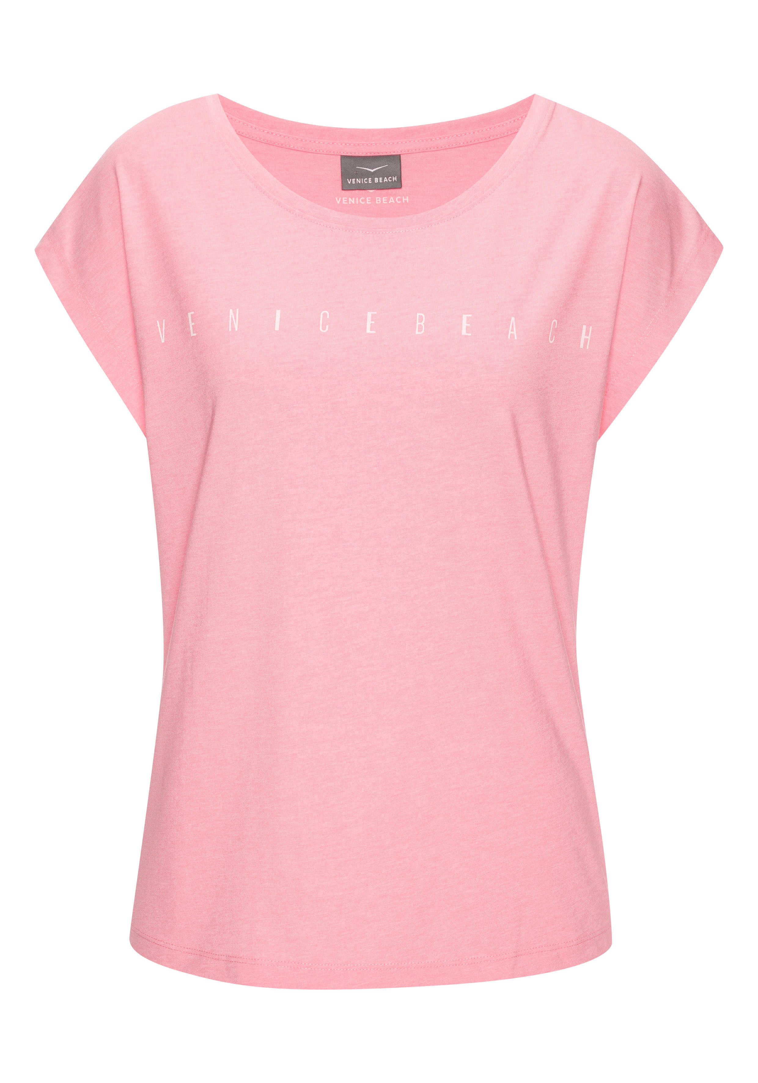Venice Beach Shirt met korte mouwen met frontprint, t-shirt van katoenmix, basic, casual