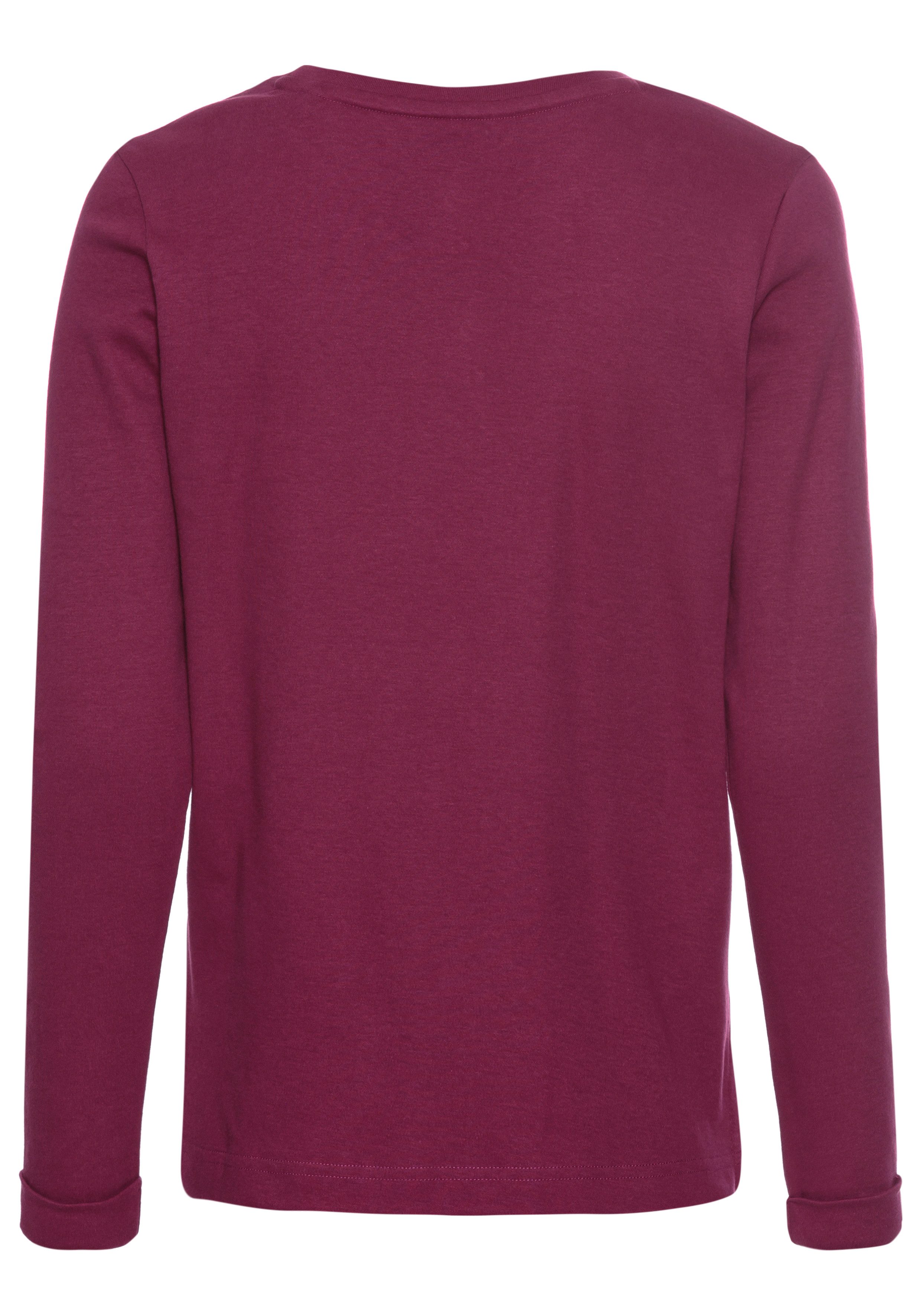 KangaROOS Sweatshirt Lange mouwen figuurvolgend effen met ronde hals