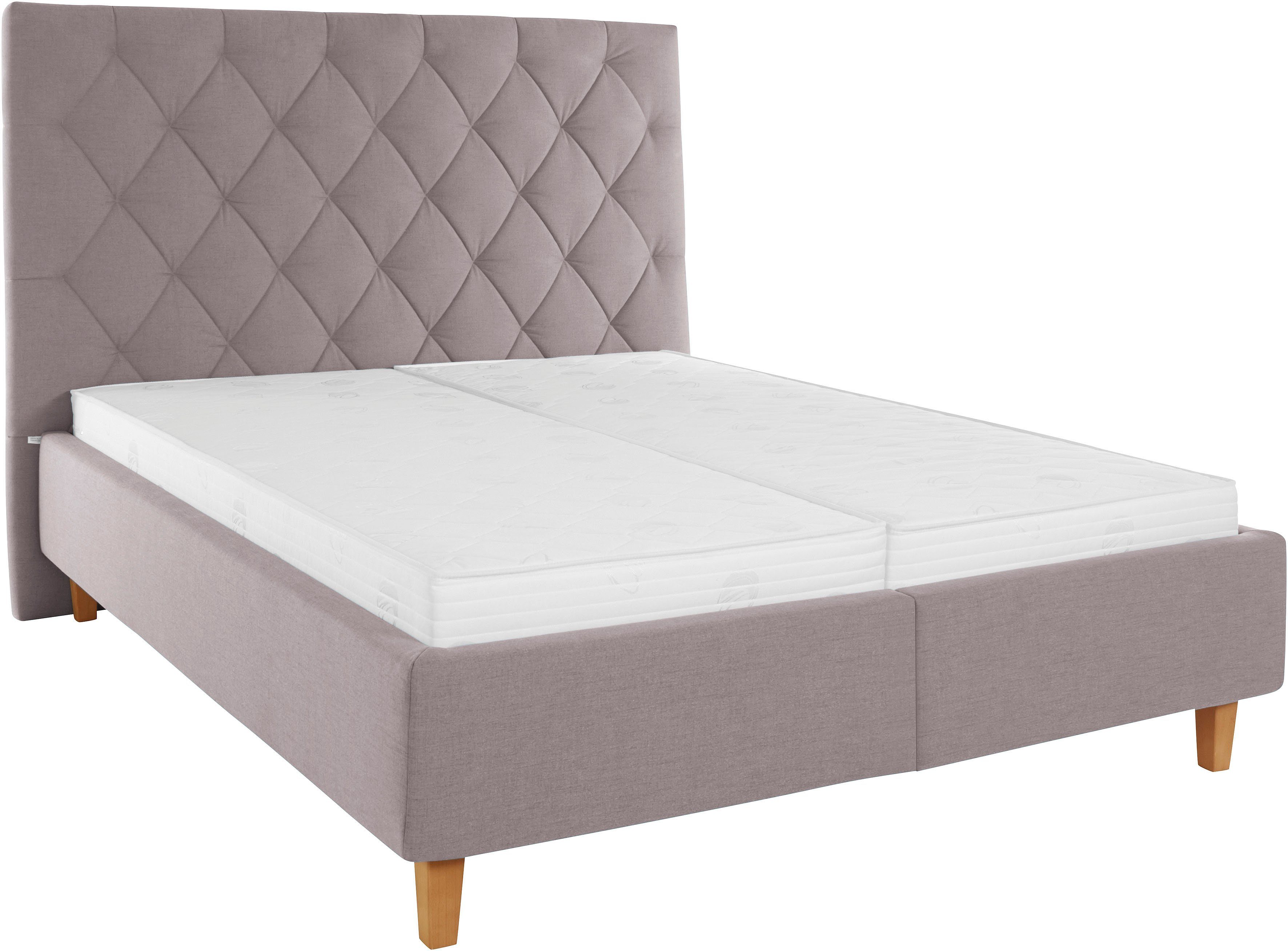 Guido Maria Kretschmer Home&Living Gestoffeerd bed Sunley 140 Kruisstiksel, hoofdbordhoogte 142 cm, zonder of met matras/lattenbodem