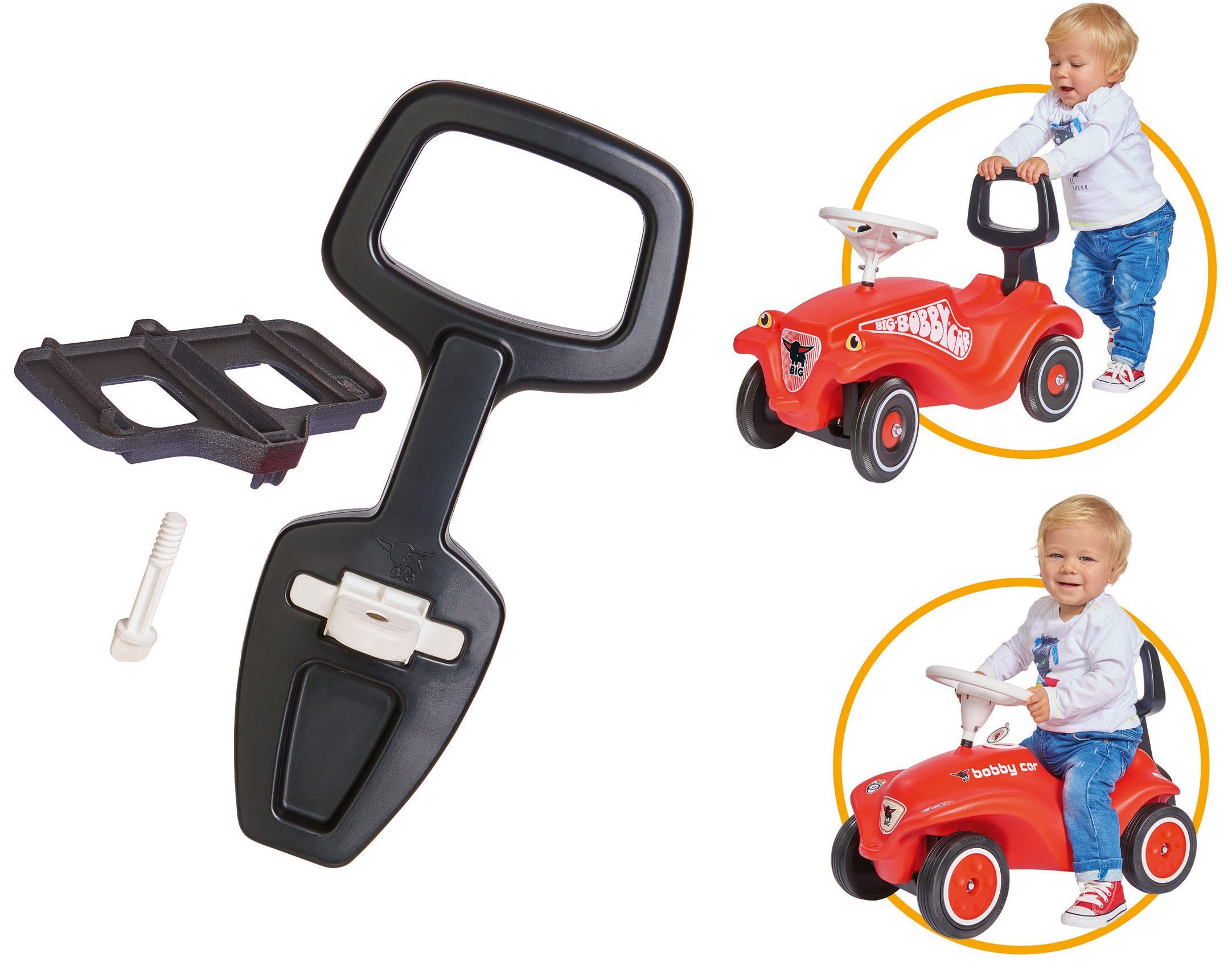 BIG Kindervoertuig lerenlopenhulp BIG Bobby Car Walker 2-in-1 accessoires 2-in-1...