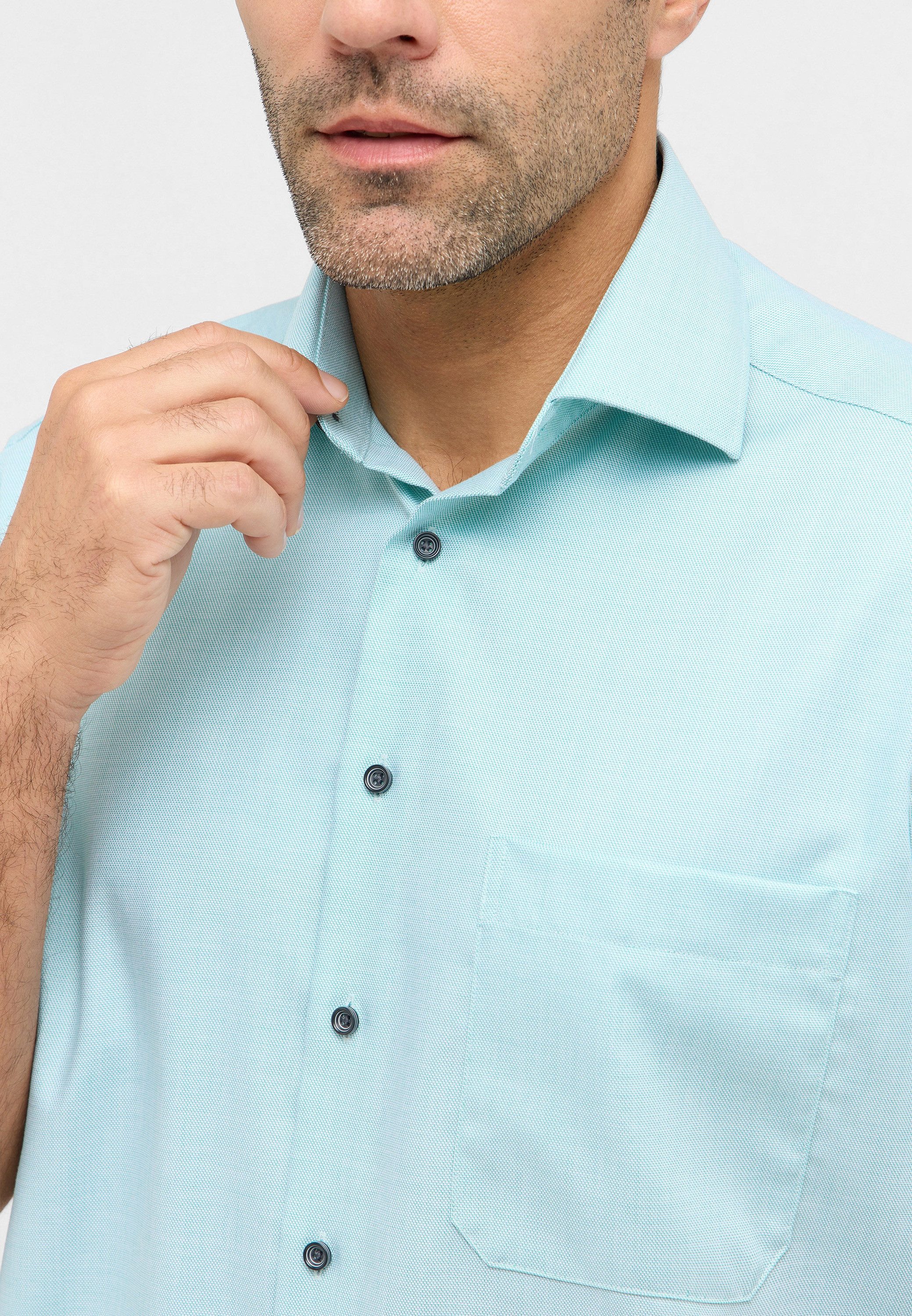 Eterna Overhemd met korte mouwen Comfort fit NON IRON (strijkvrij)