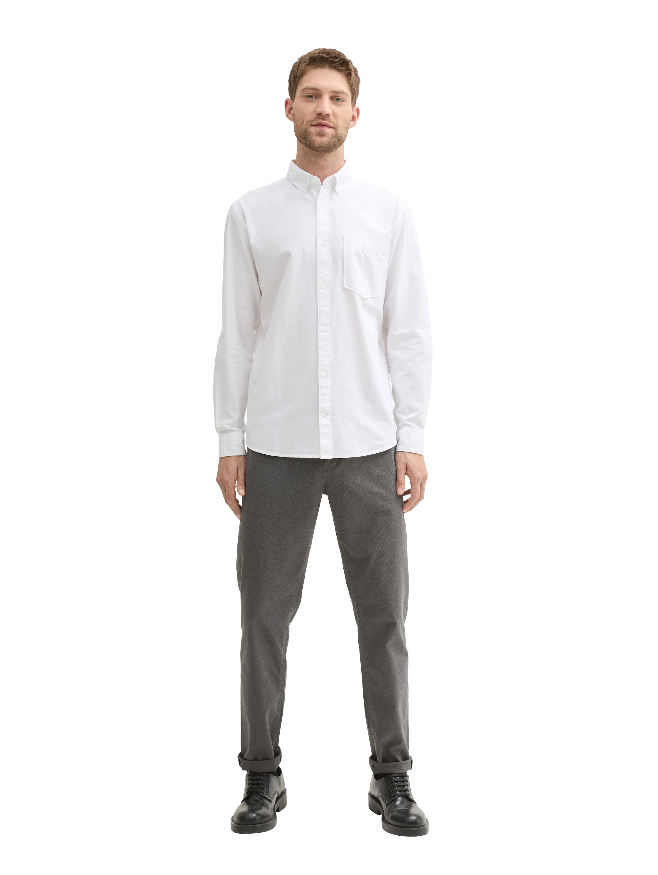 Tom Tailor Overhemd met lange mouwen Oxford met borstzak