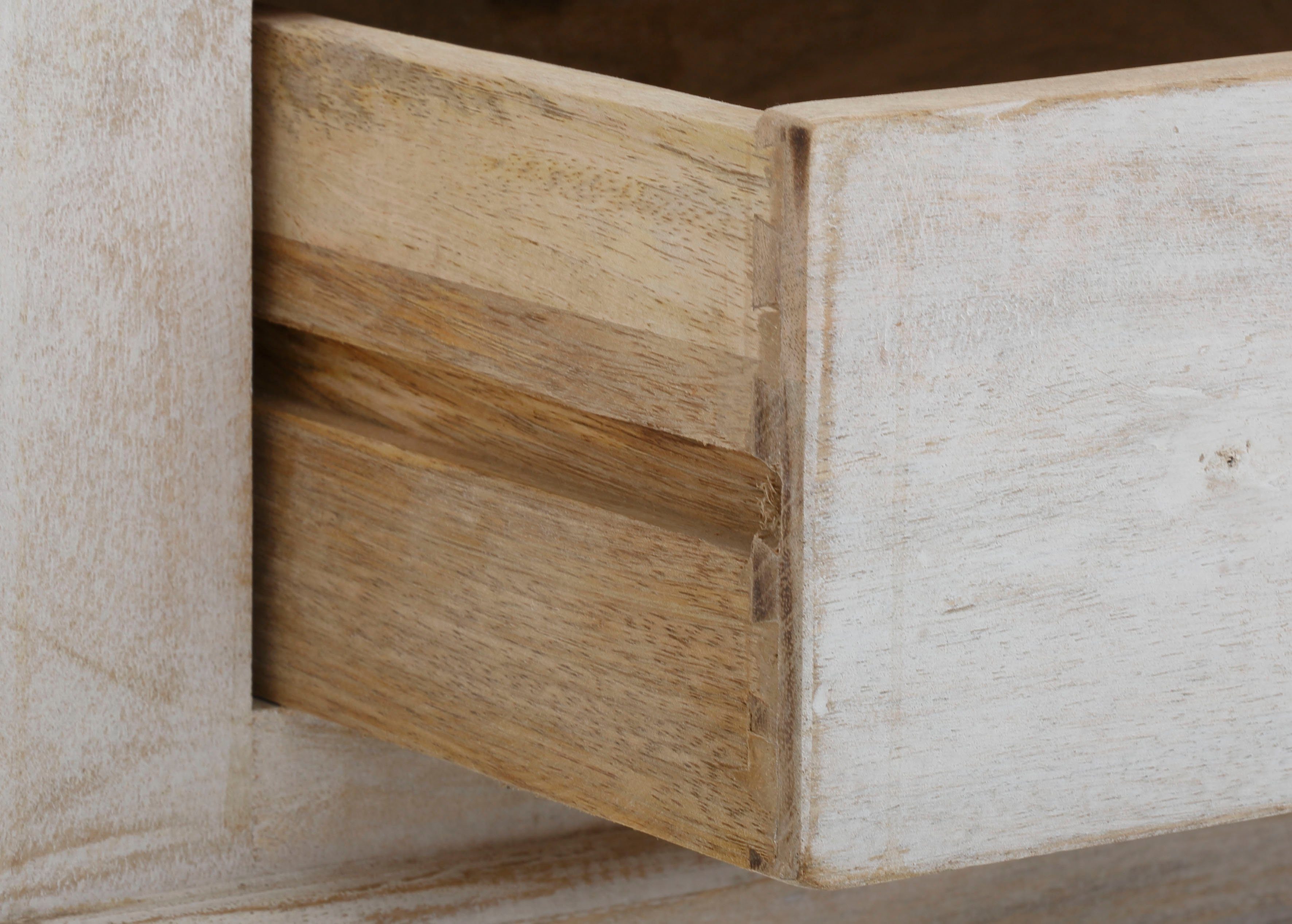 Home affaire Bergkast van massief mangohout, 2 losse planken, 1 lade, met decoratief houtsnijwerk, breedte 100 cm online verkrijgbaar | OTTO