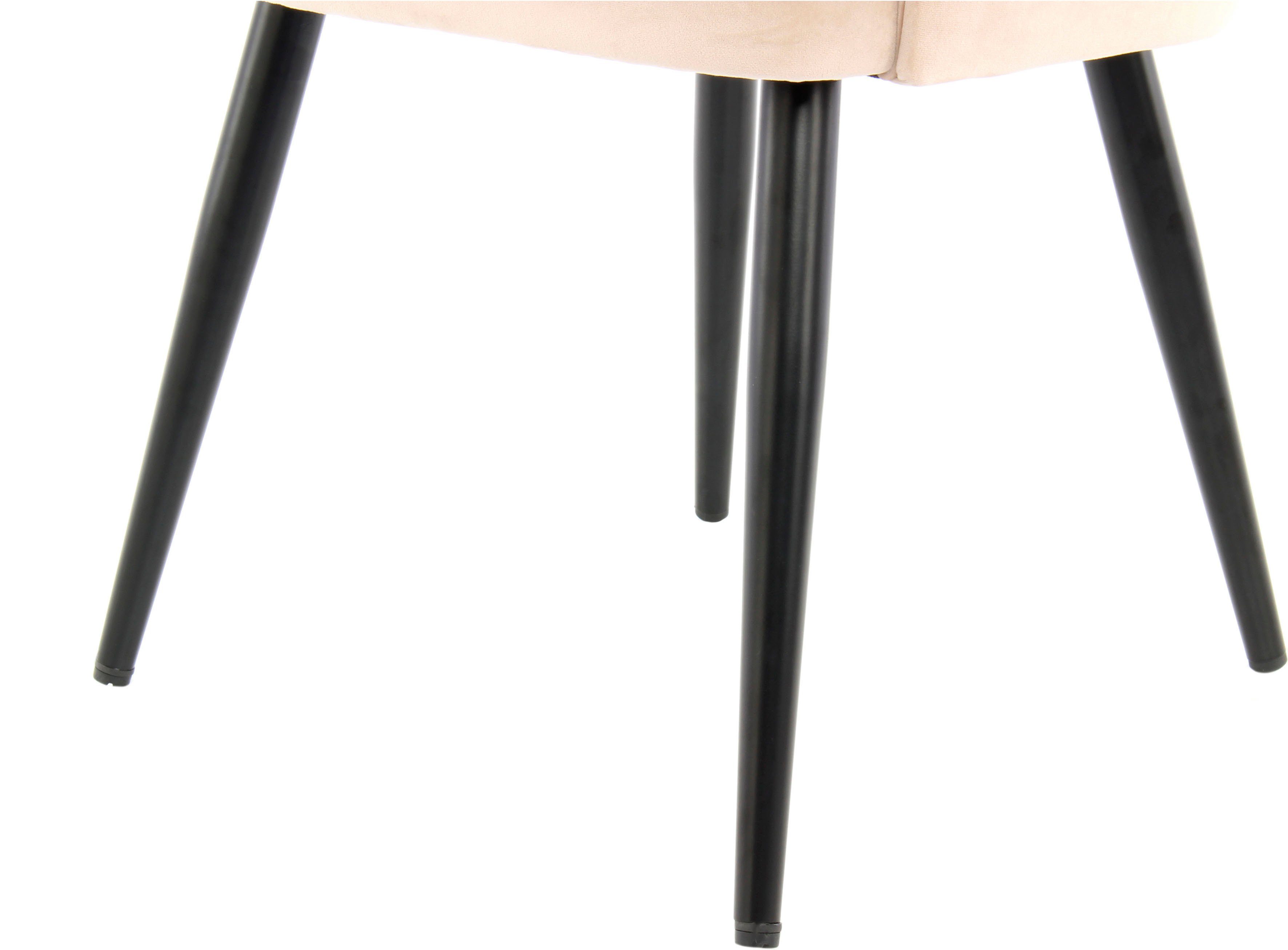 Kayoom Stoel Joris 110 2-delige set, effen ontwerp, met retro-karakter met armleuning, comfortabel, halve maan opening in de rugleuning (set, 2 stuks)