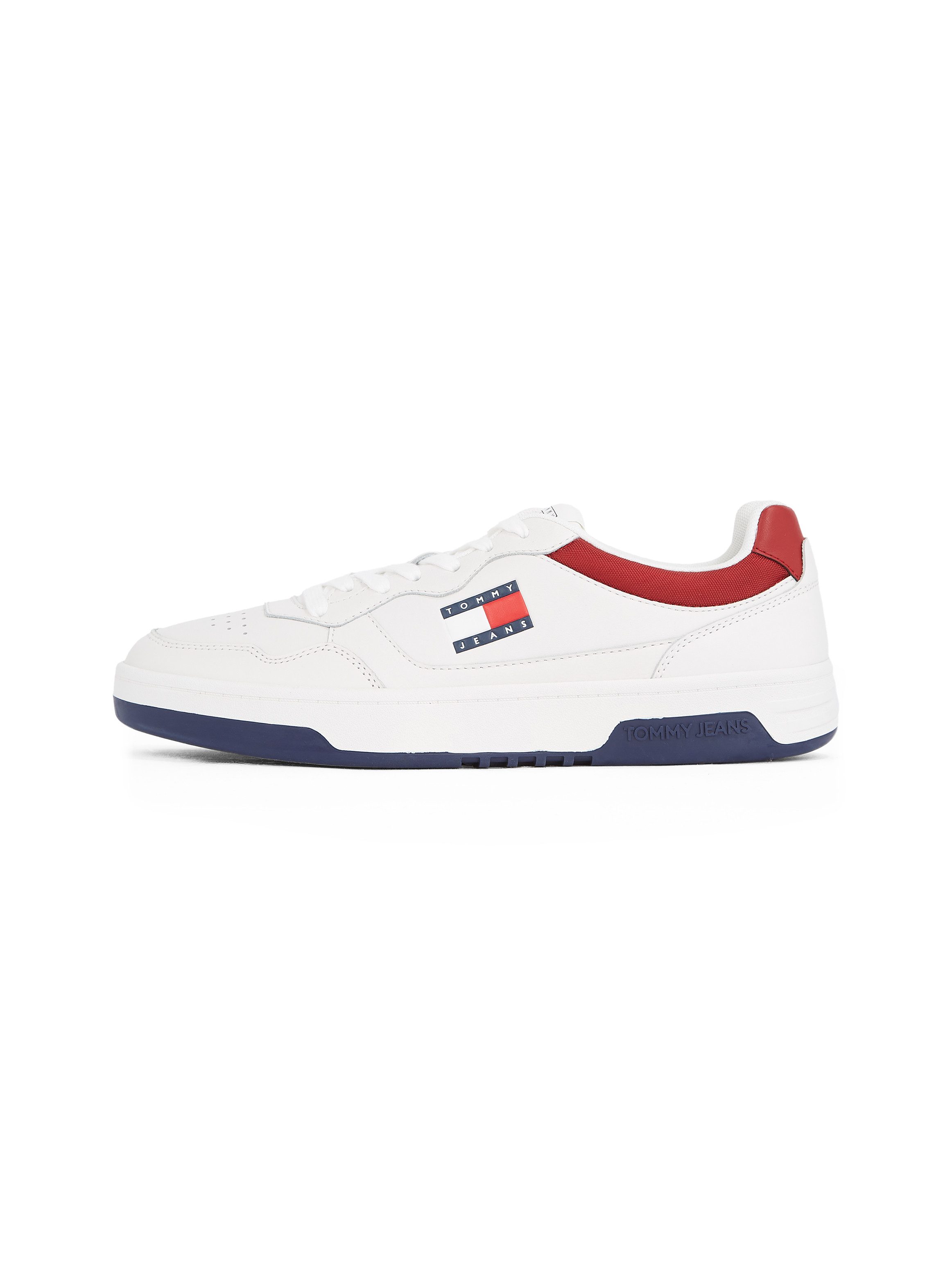 TOMMY JEANS Plateausneakers (NEW) TJM CUPSOLE LEATHER ESS , vrijetijdsschoen, lage schoen, veterschoen in basket-look