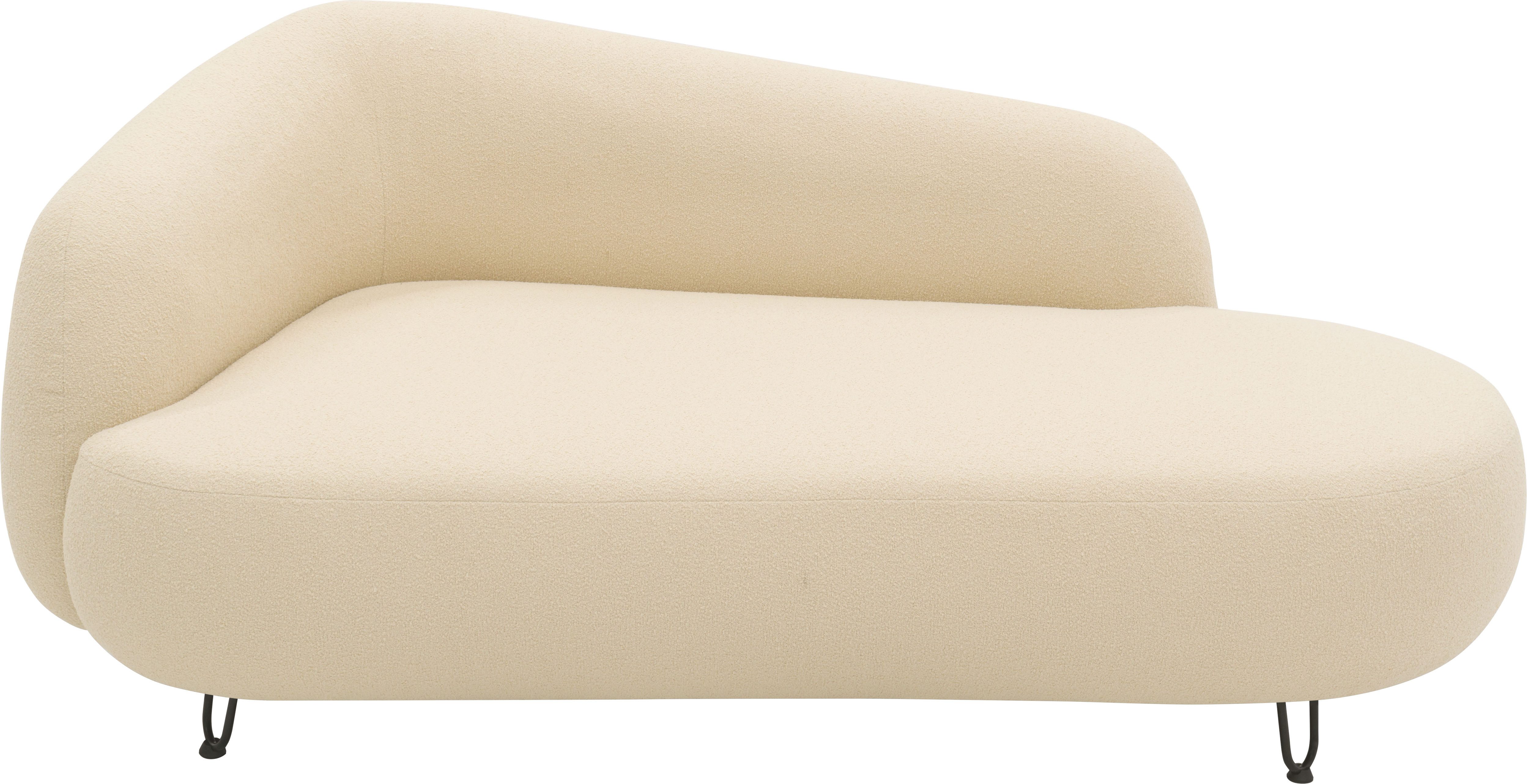 DOMO collection Récamier Poika, ook als fauteuil en poef bestelbaar, bekleding van faux fur