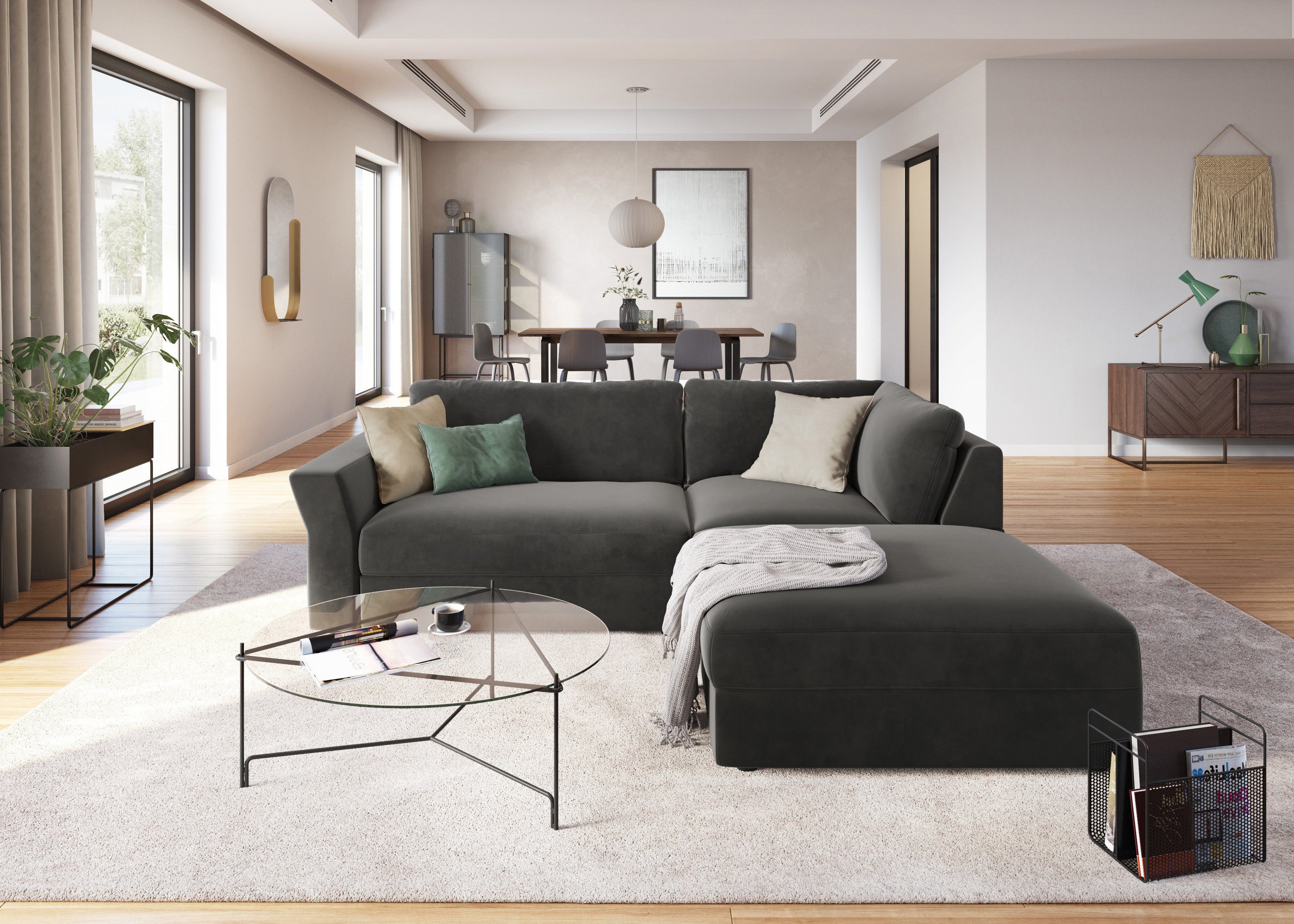 sit&more Hoekbank Cadabra L-vorm Breedte 243 cm, inclusief zitdiepteverstelling