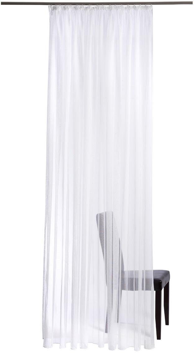 HOMING Gordijn Garland Gekreukte gordijn, wit, transparant, macramé, woonkamer, slaapkamer (1 stuk) kant & klaar gordijnen maat hxb: 145x450 cm wit