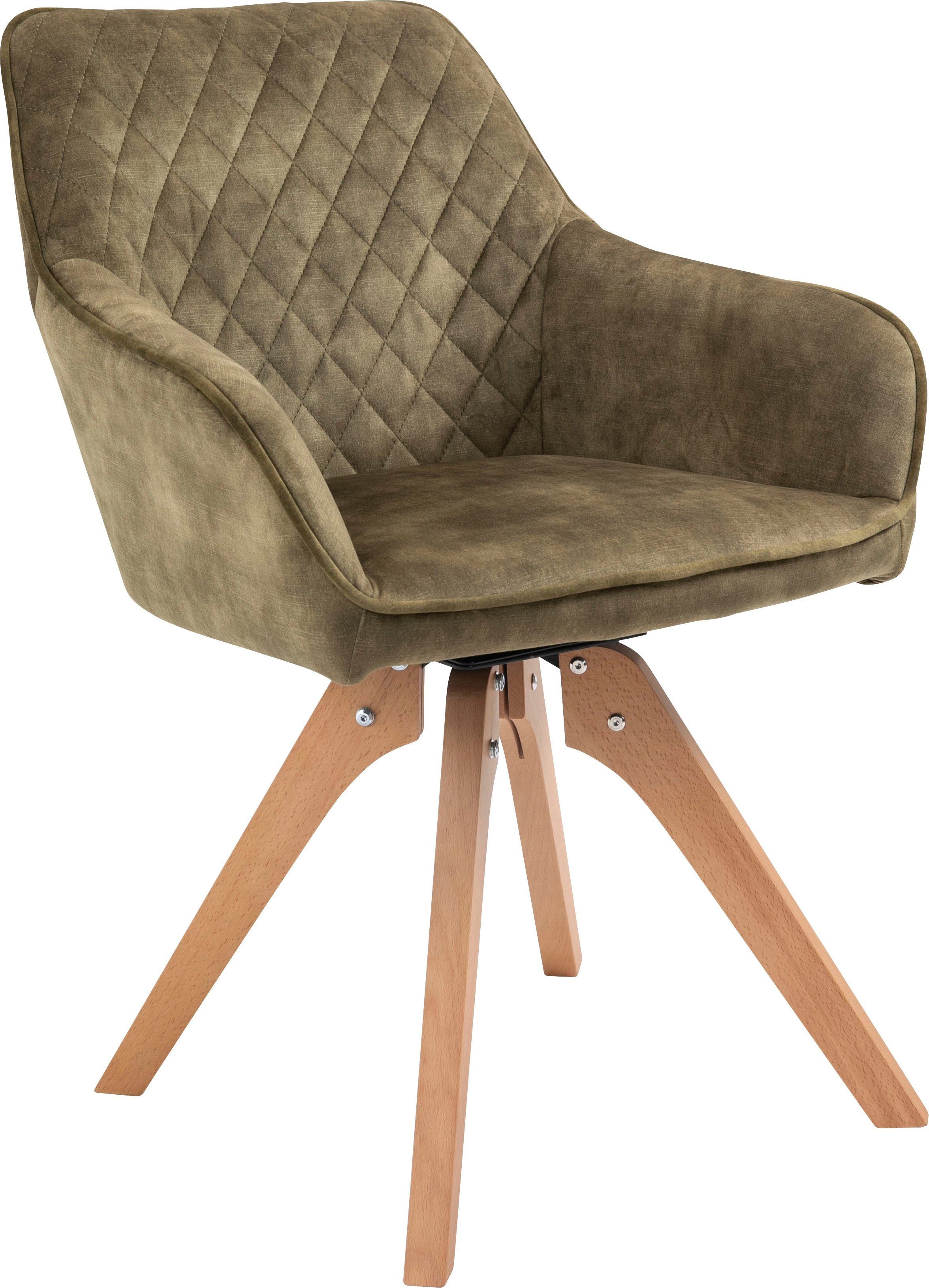 SalesFever Eethoek (5-delig), tafelbreedte 180 cm, stoelen 180° draaibaar, met fluweel