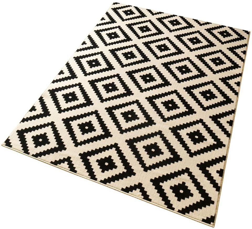HANSE Home Vloerkleed Ruit Loper, kortpolig, Scandi, ruit, woonkamer, slaapkamer, gang