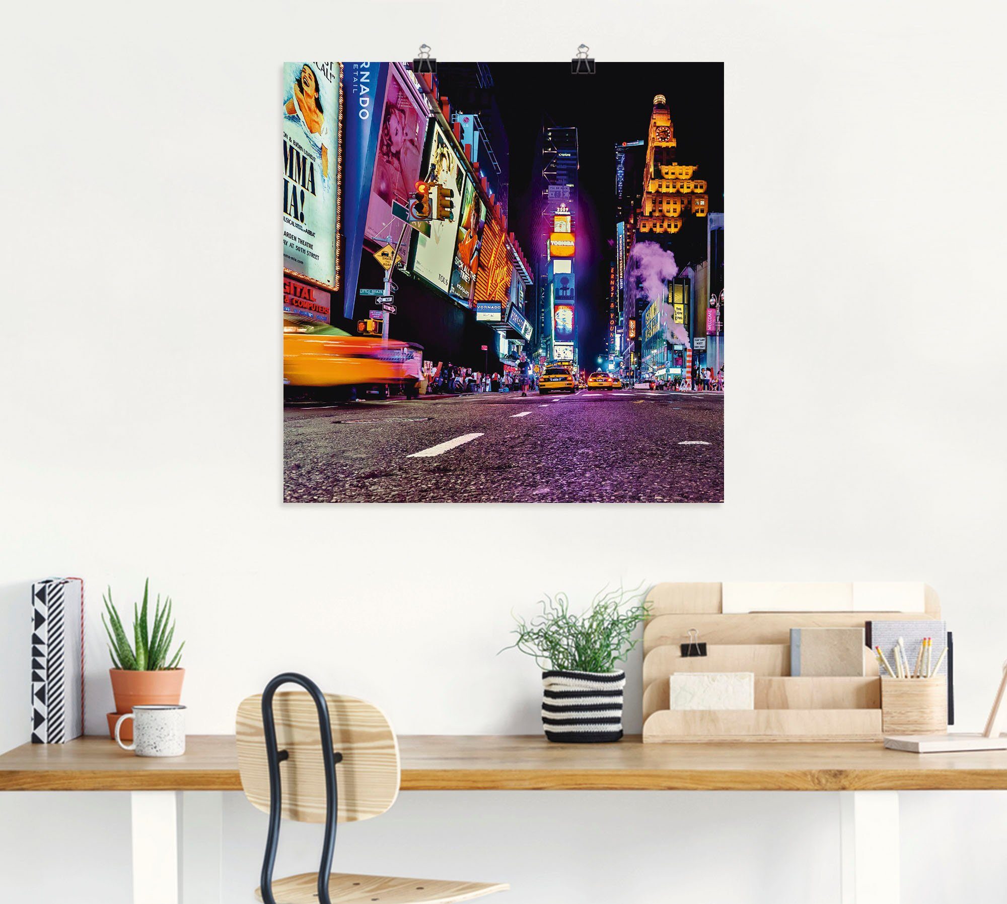 Artland Artprint New York nachtleven als artprint op linnen, muursticker of poster in verschillende maten
