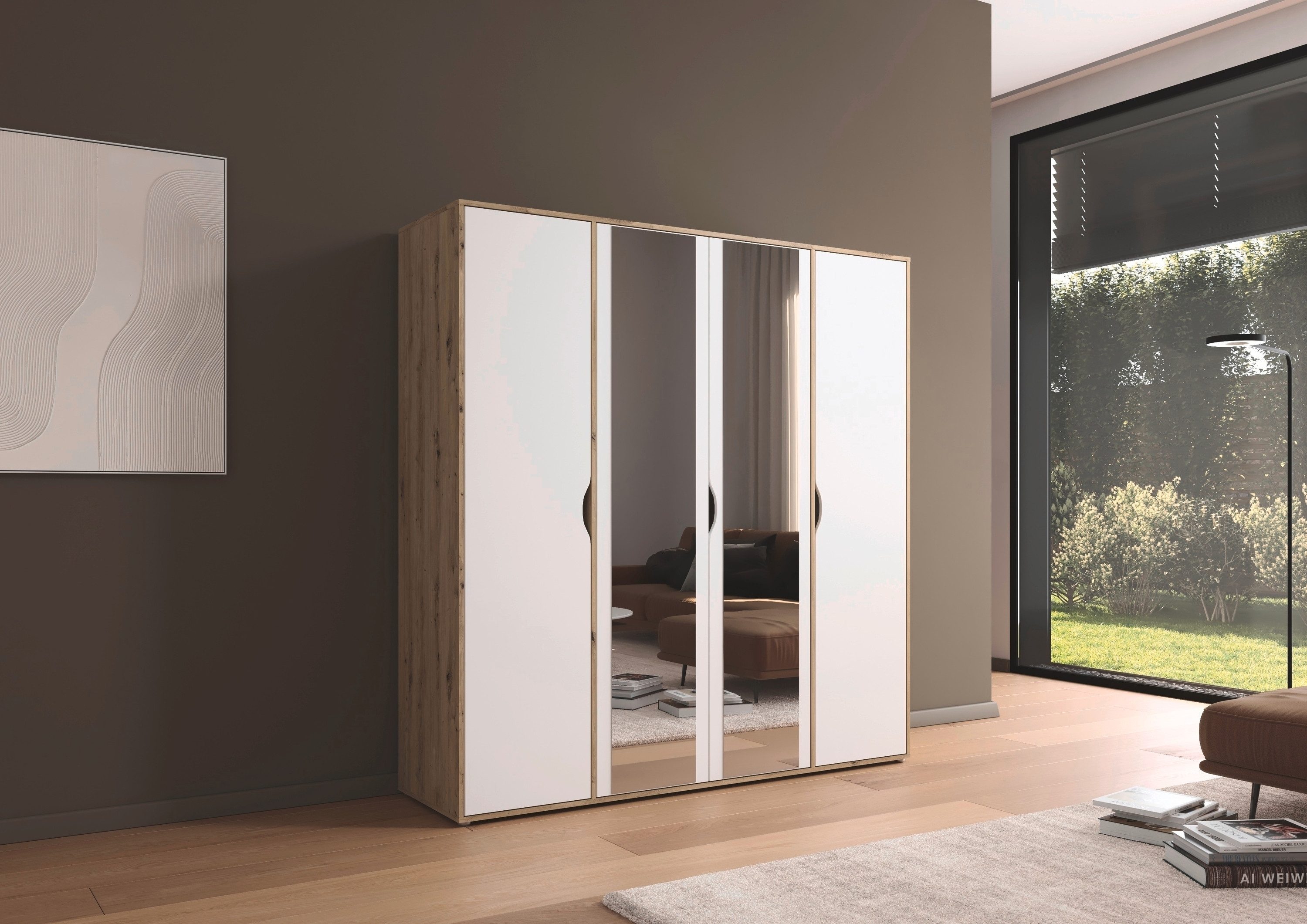 rauch Draaideurkast Kledingkast Kast Garderobe Wasmand NARAI met Spiegel Greefaansluitingen voor een greeploze look TOPSELLER MADE IN GERMANY