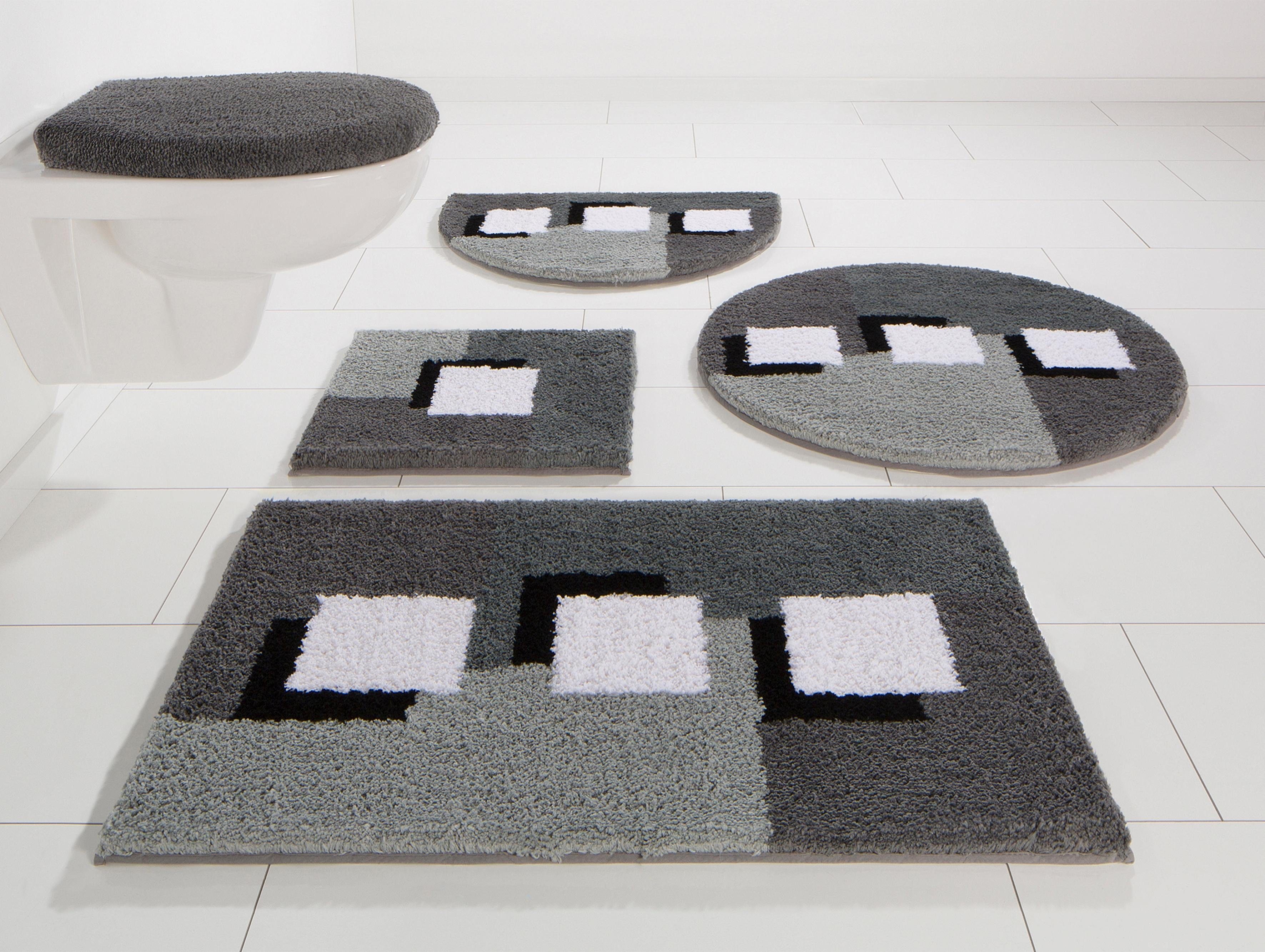 my home Badmat ADA badmatten maat 3-delige set voor staand toilet grijs