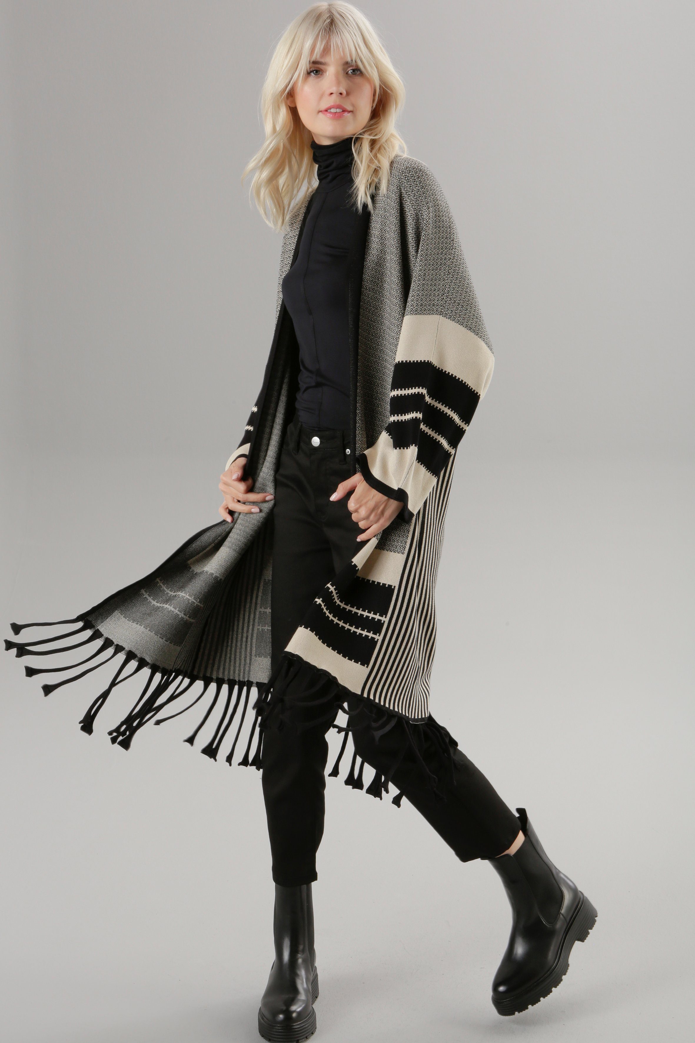 Aniston SELECTED Vest met franje bij de zoom