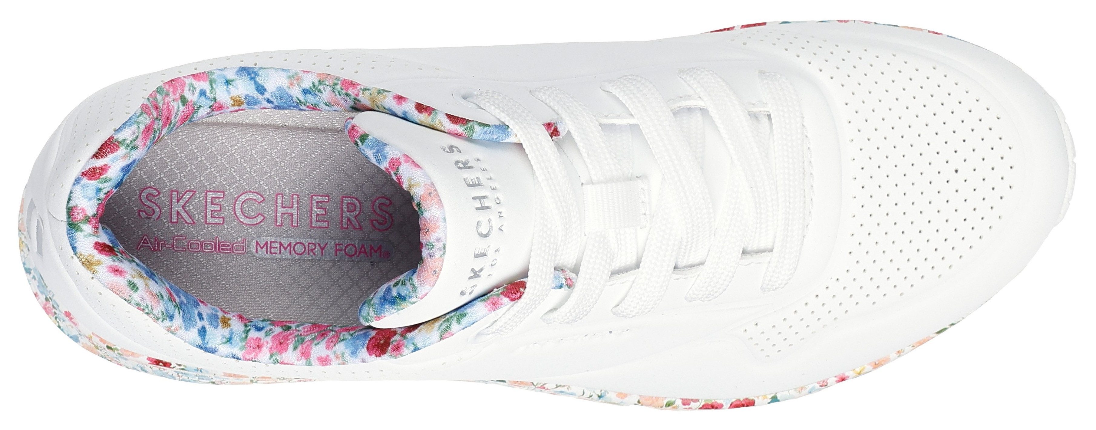 Skechers Sneakers UNO-MAJESTIC GARDEN , wig sneaker, plateausneaker met bedrukte zool