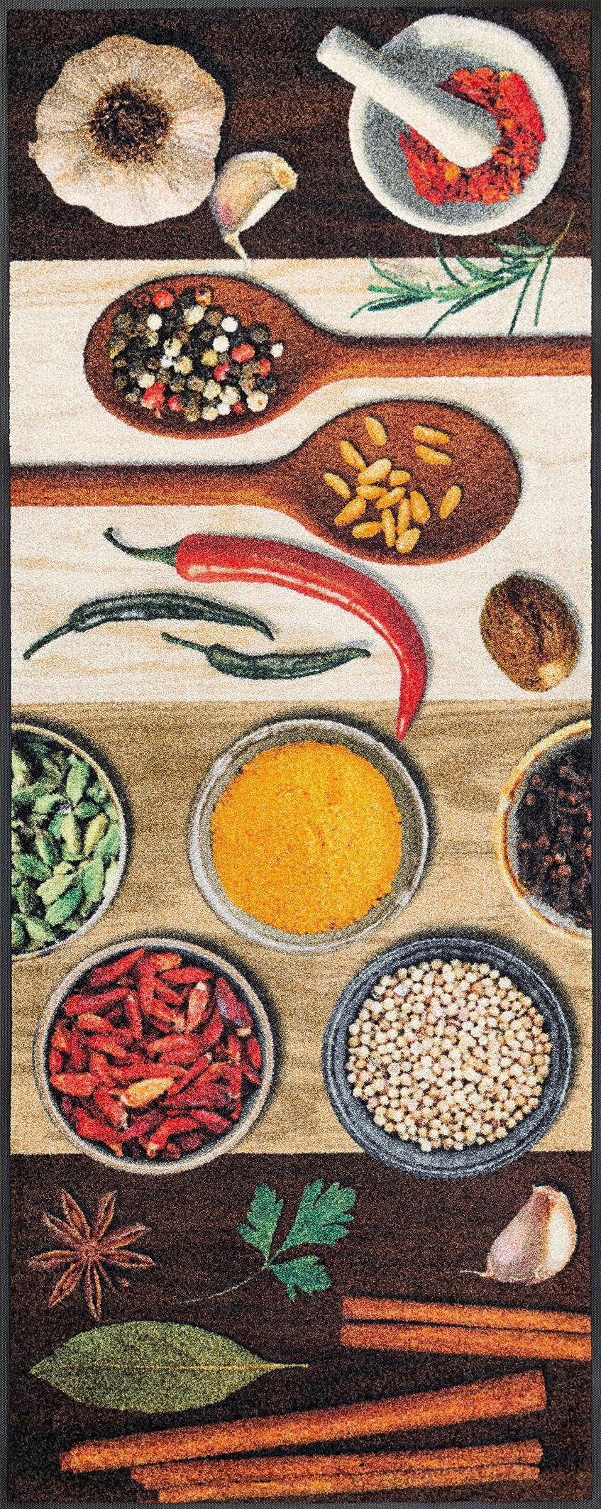 wash+dry by Kleen-Tex Keukenloper Hot Spices Tapijt, kruidenmotief, antislip, wasbaar, keuken