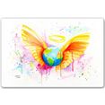 wall-art print op glas buttafly - engel 60-40 cm multicolor