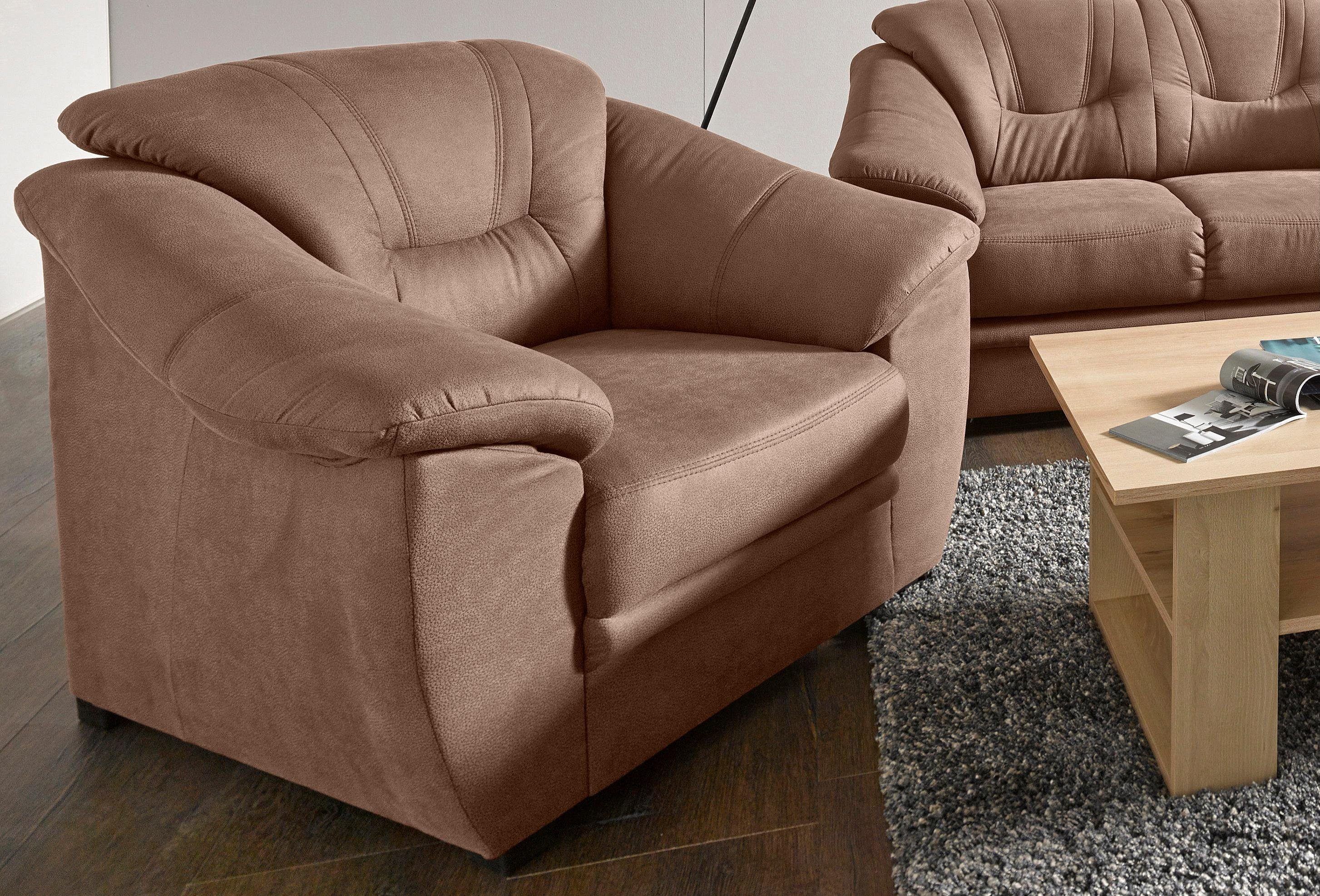sit&more Fauteuil Savoni fauteuils maat Luxe-microvezel bruin