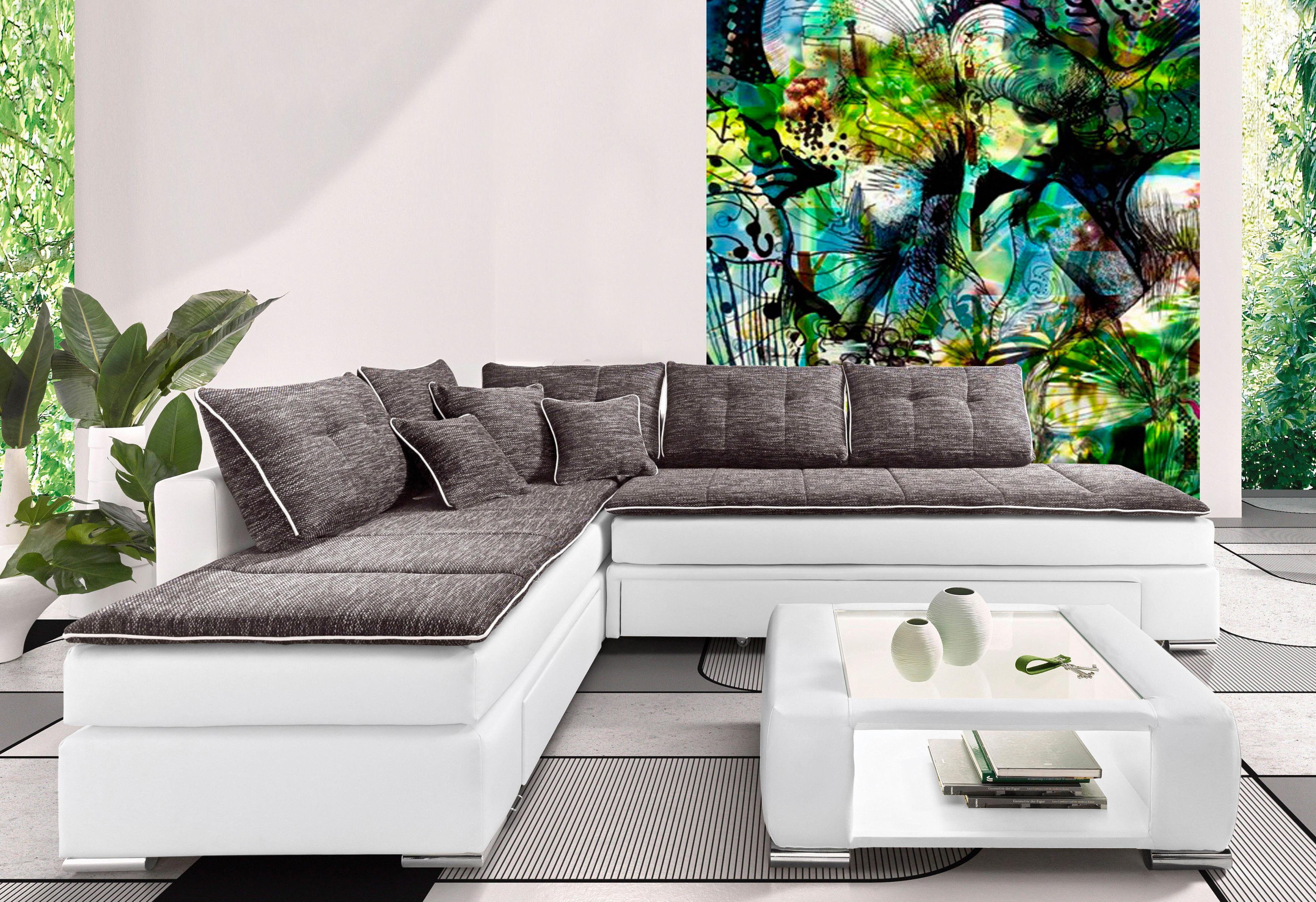 INOSIGN Hoekbank Boxspringbed Night & Day L-vorm met permanente slaapfunctie zonder armleuningen