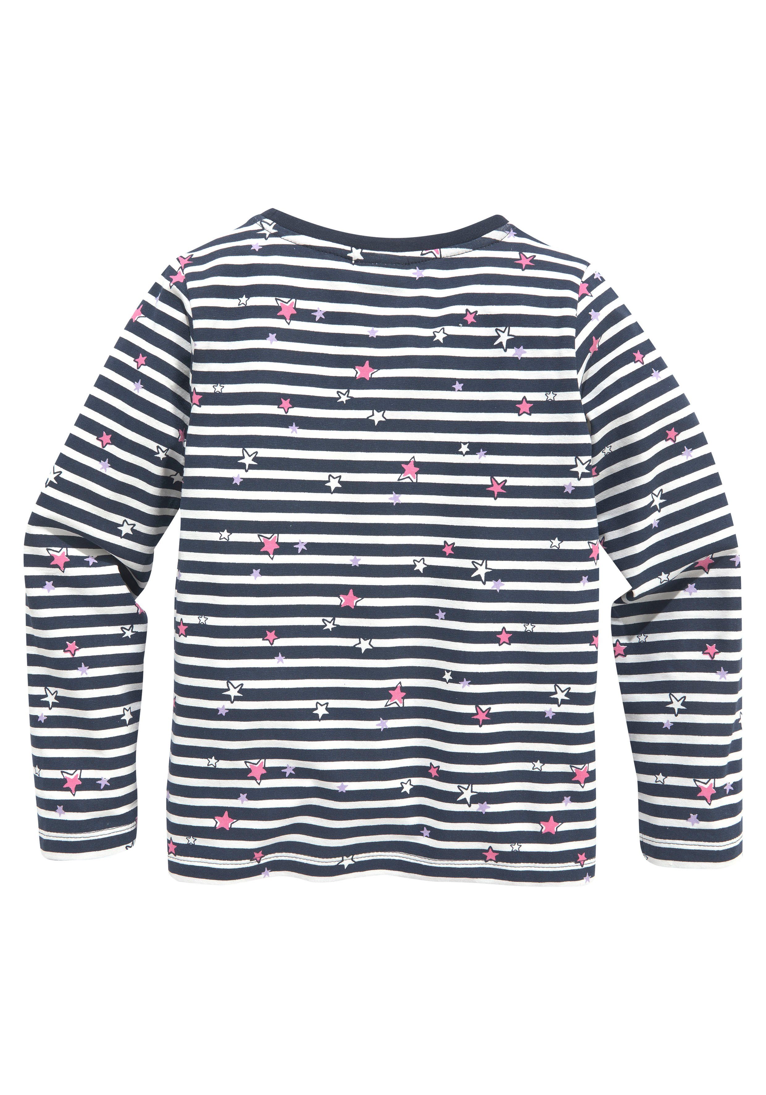 KIDSWORLD Shirt met lange mouwen Voltijds prinses Lange mouwen, basic pasvorm, met sterpatroon, ronde hals