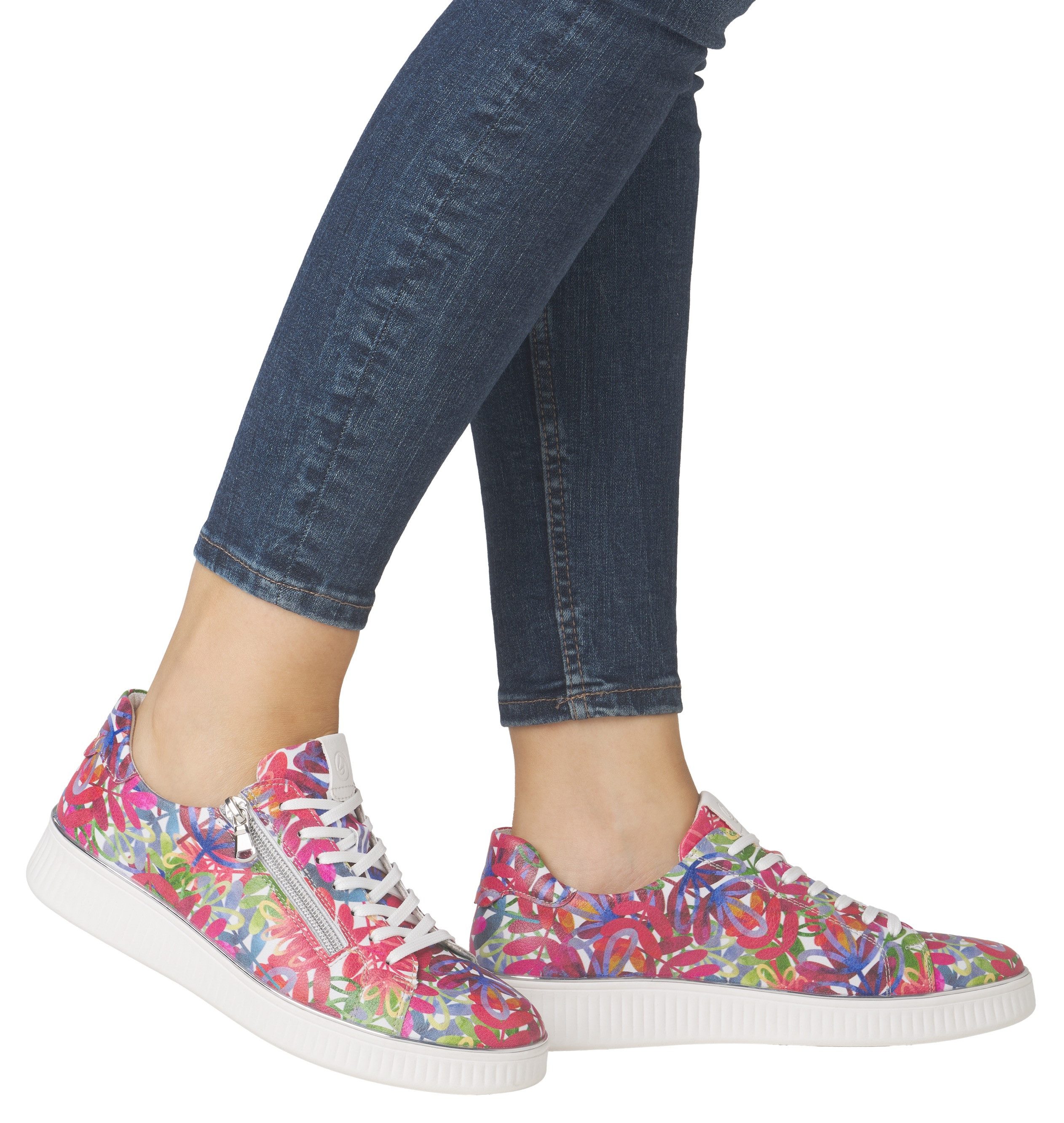 Remonte Plateausneakers , vrijetijdsschoen, lage schoen, veterschoen met gevoerde schacht