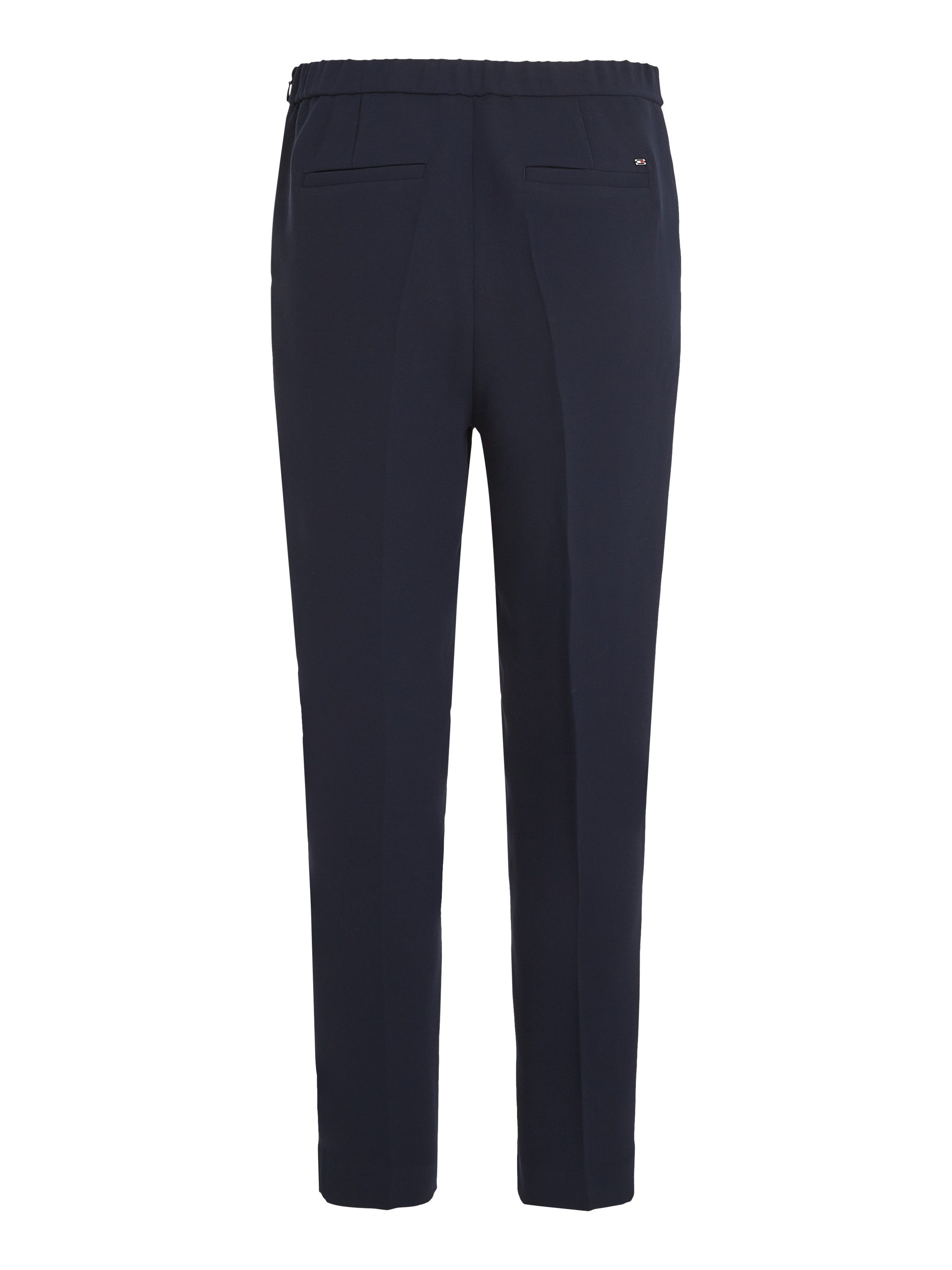 Tommy Hilfiger Geweven broek CREPE SLIM PULL ON PANT met metalen label strijkvouwen