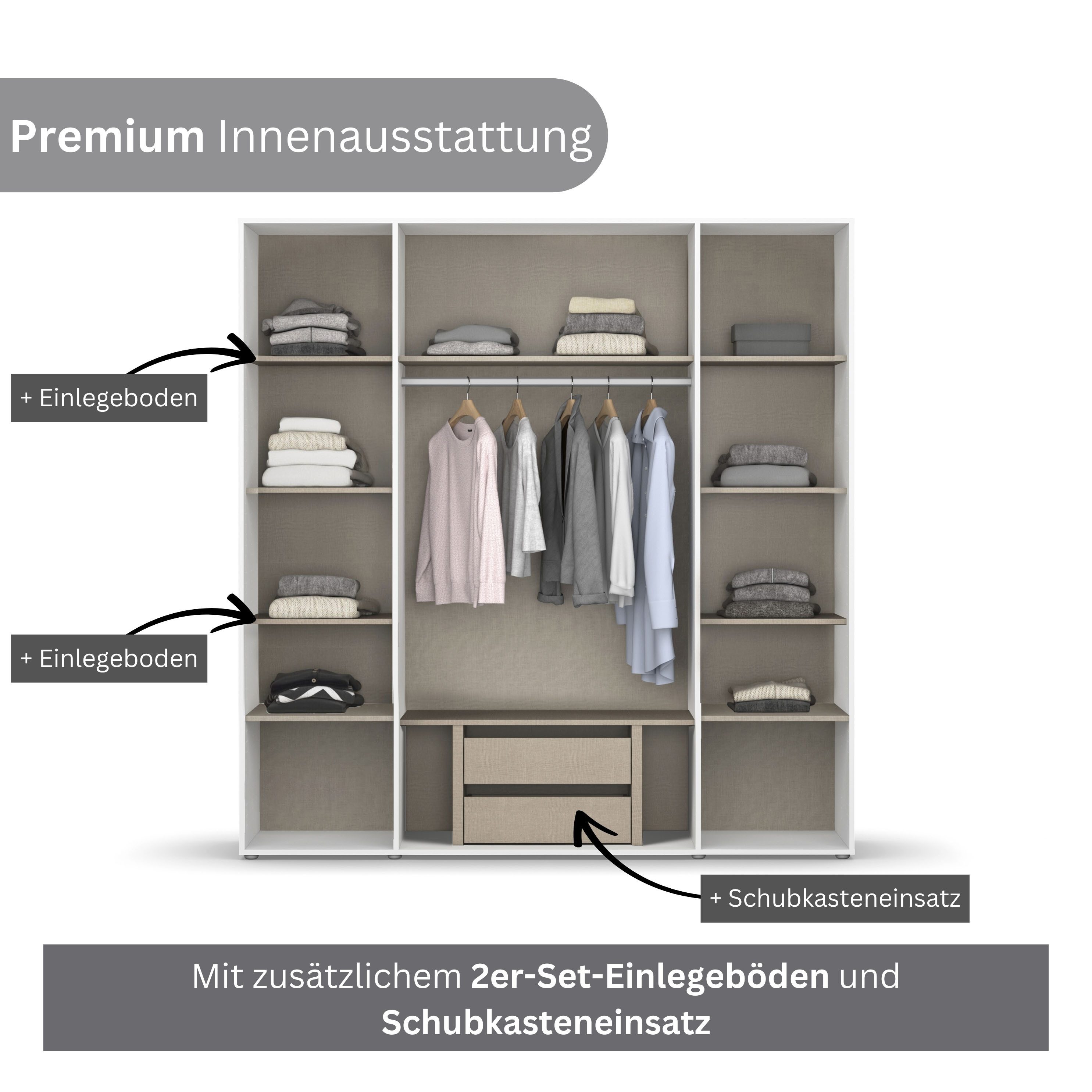 rauch Draaideurkast Kledingkast Kast Garderobe Wasmand NABILA veel Opbergruimte in 2 breedtes met push-to-open functie bestseller made in germany