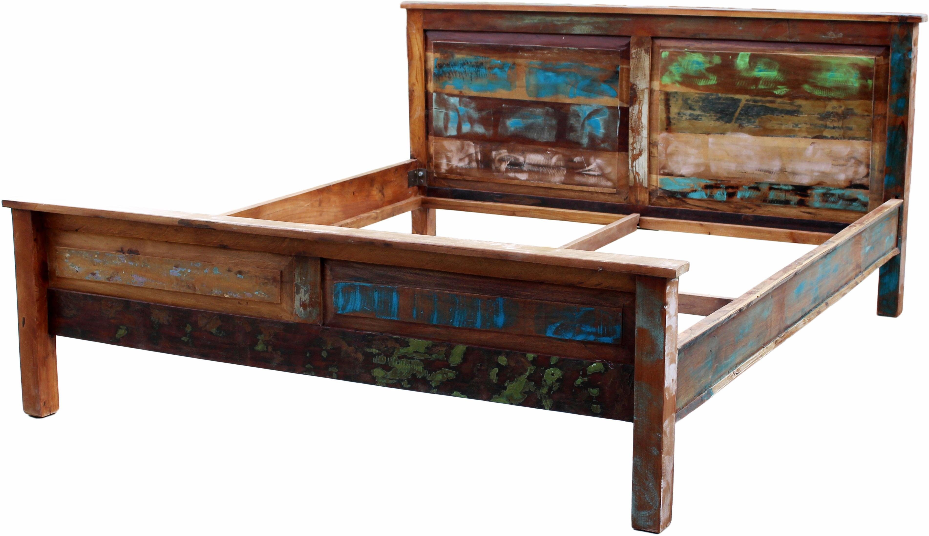 SIT Massief houten ledikant Riverboat van gerecycled gebruikt hout, shabby chic, vintage