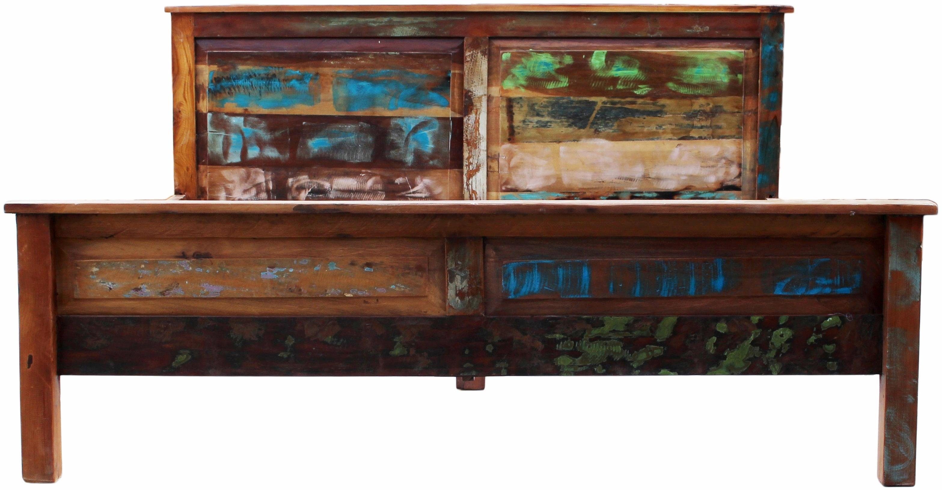 SIT Massief houten ledikant Riverboat van gerecycled gebruikt hout, shabby chic, vintage