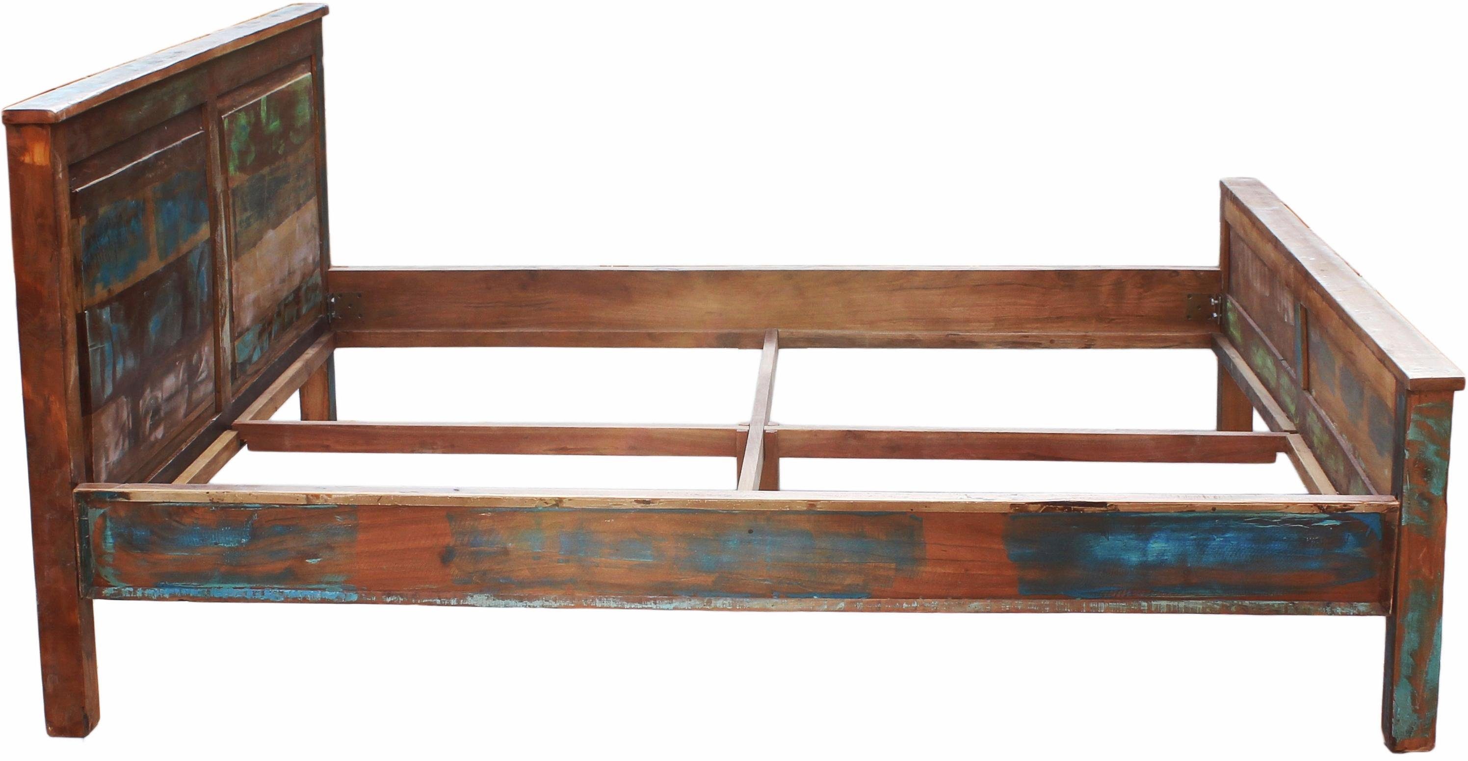 SIT Massief houten ledikant Riverboat van gerecycled gebruikt hout, shabby chic, vintage