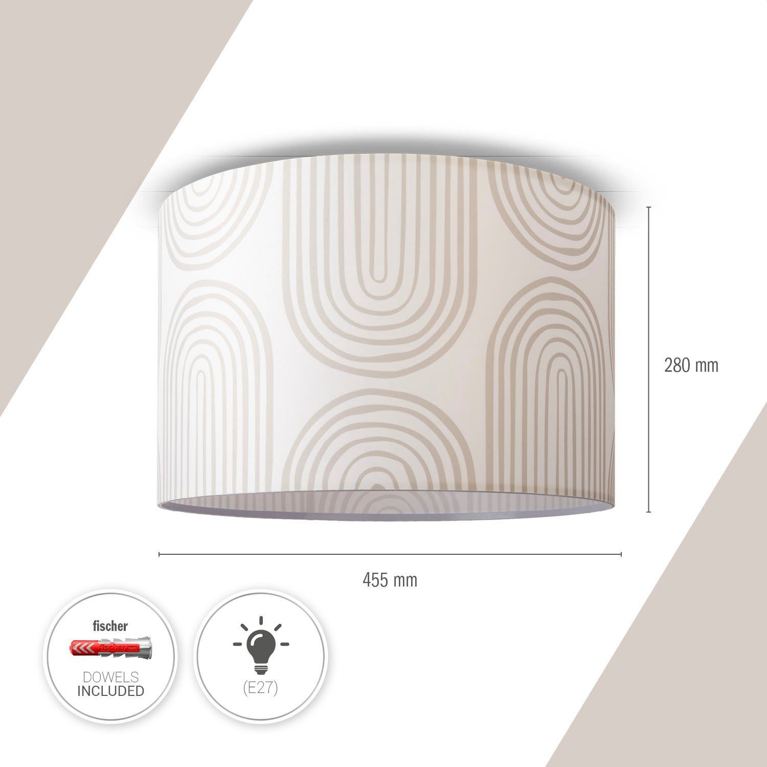 Paco Home Plafondlamp Hugo Pillar Plafondlamp met lampenkap eettafel schermlamp plafond abstract