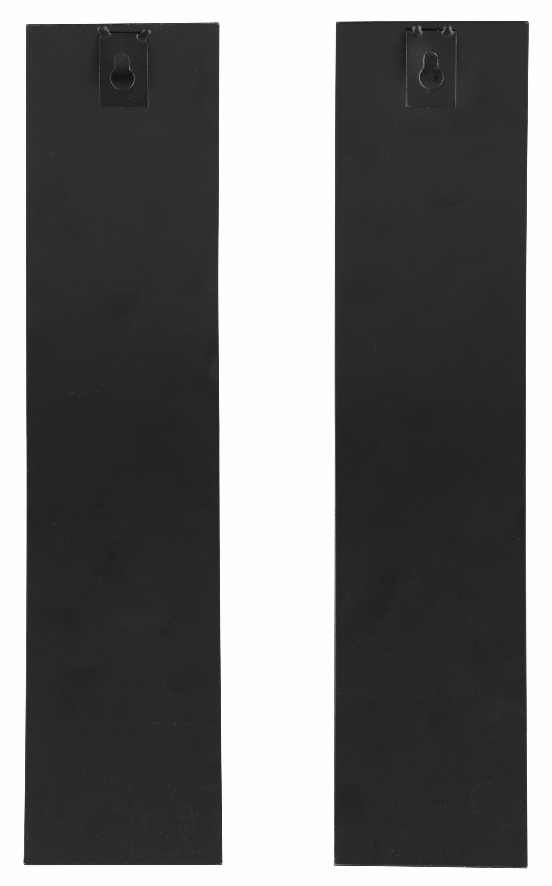 andas Wandkaarsenhouder Drammen Landhuis, metaal, glas, zwart (set, 2 stuks)