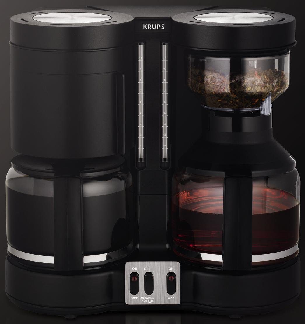 Krups Filterkoffieapparaat KM8508 Duothek Plus, 1 l, 1l koffiepot, papieren filter 1x4, combi-automaat voor koffie en thee