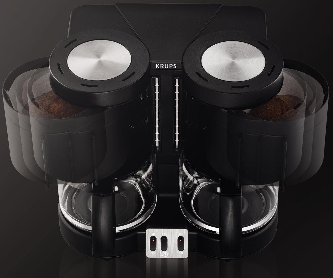 Krups Filterkoffieapparaat KM8508 Duothek Plus, 1 l, 1l koffiepot, papieren filter 1x4, combi-automaat voor koffie en thee