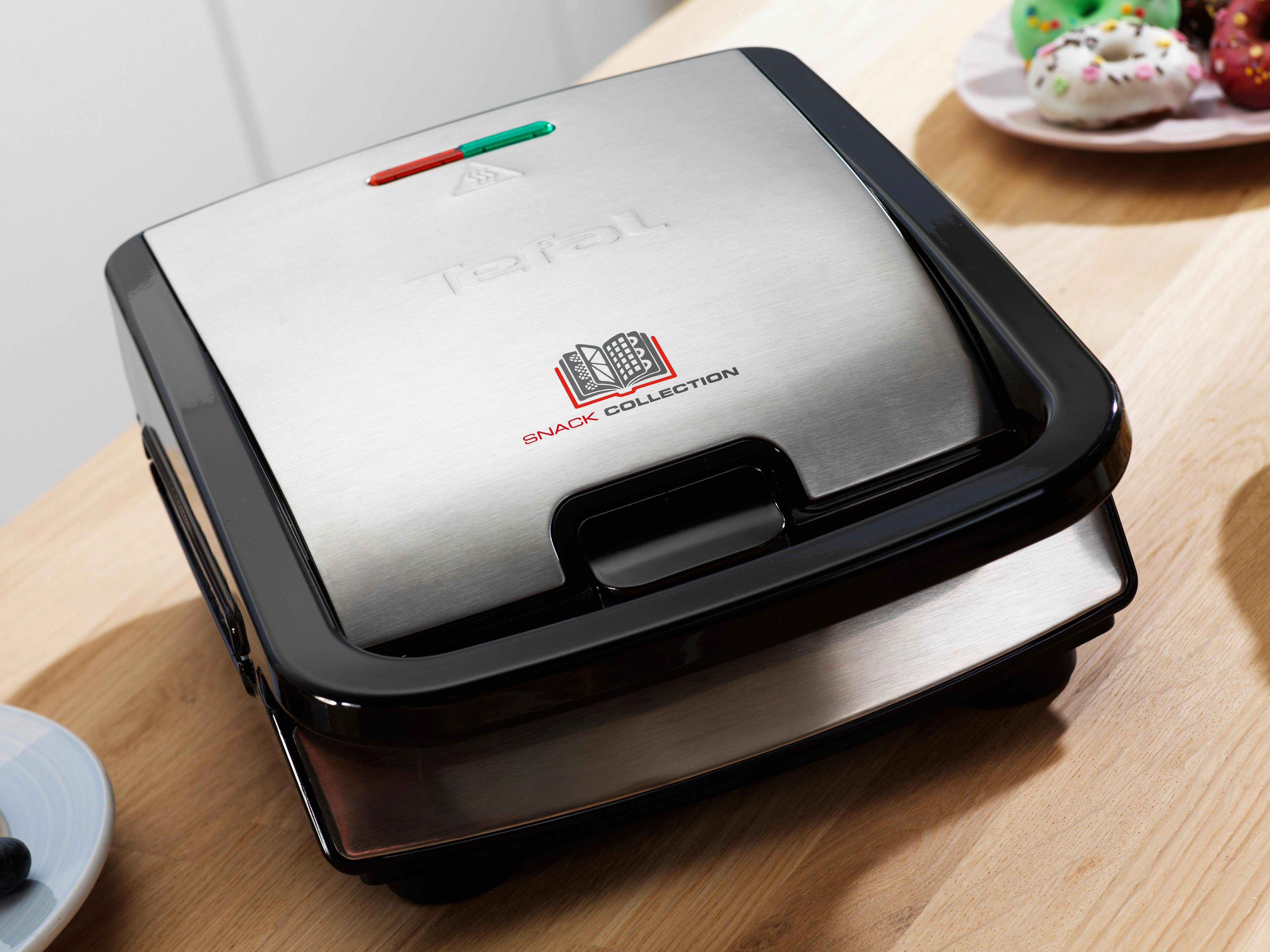 Tefal 2-in-1-combi-wafelijzer SW852D Snack Collection platen met antiaanbaklaag, geschikt voor de vaatwasser, vele functies