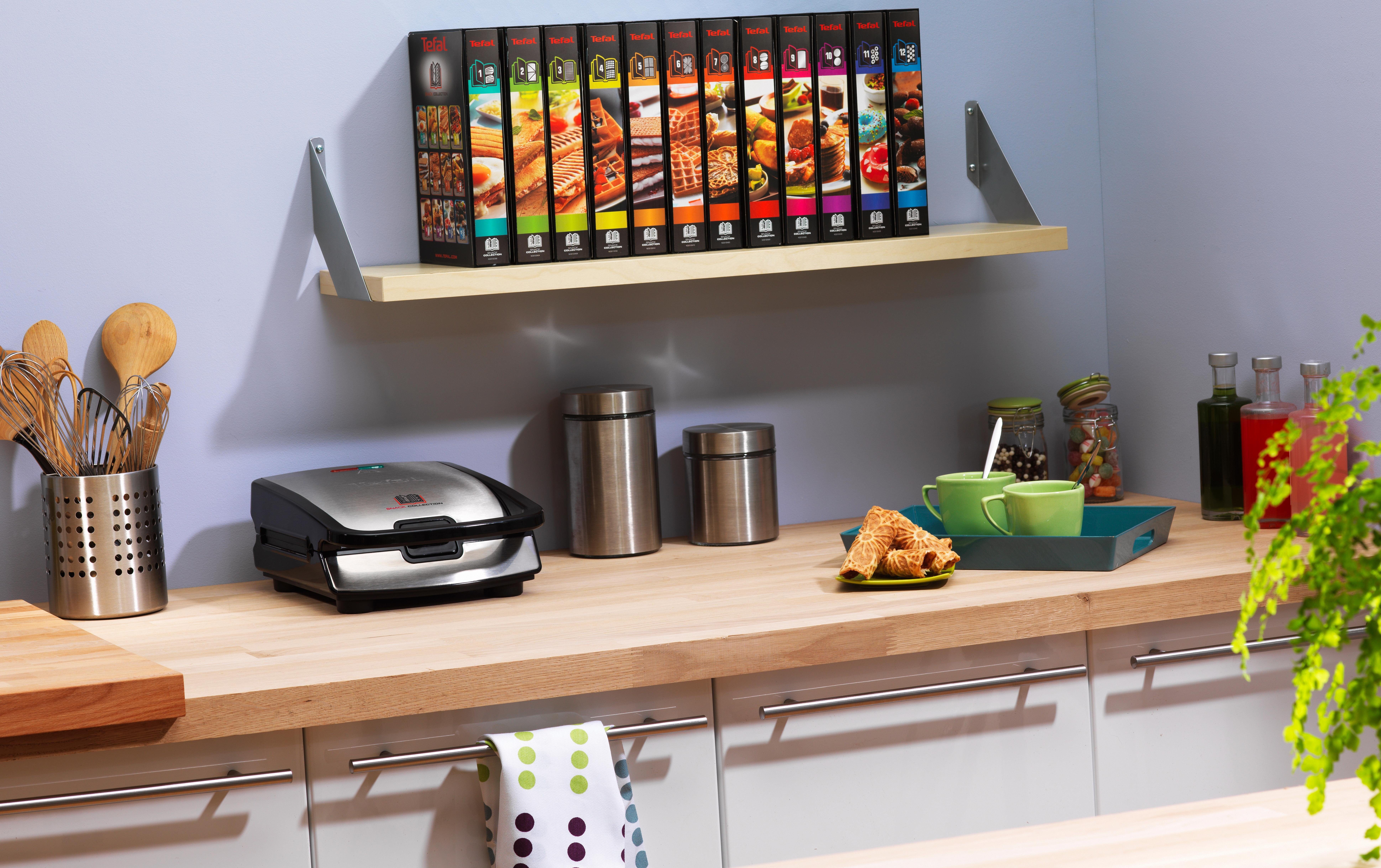 Tefal 2-in-1-combi-wafelijzer SW852D Snack Collection platen met antiaanbaklaag, geschikt voor de vaatwasser, vele functies