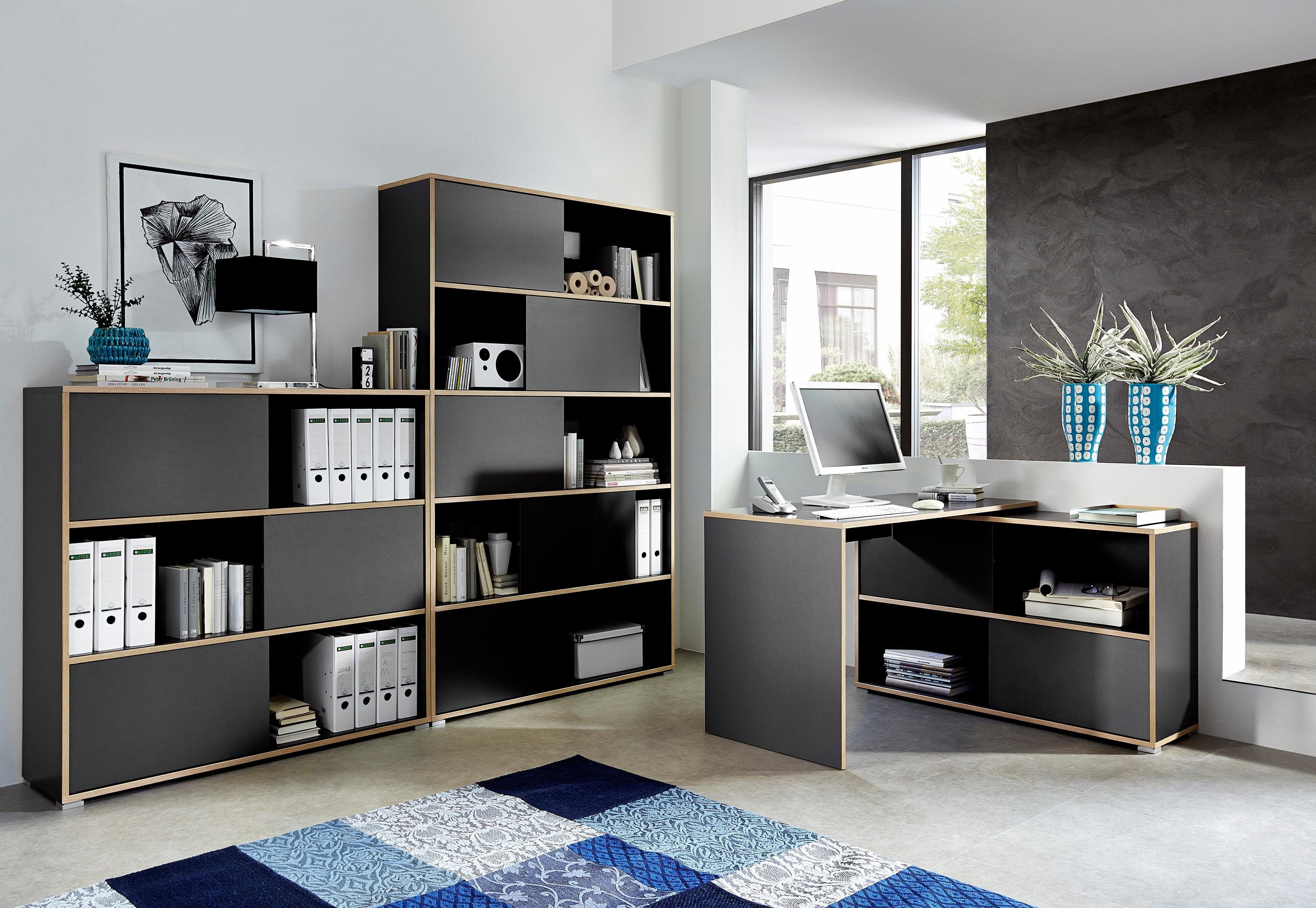 GERMANIA Hoekbureau Slide Plankelement met schuifdeuren/omkeerbaar, 120x120 cm, Made in Germany