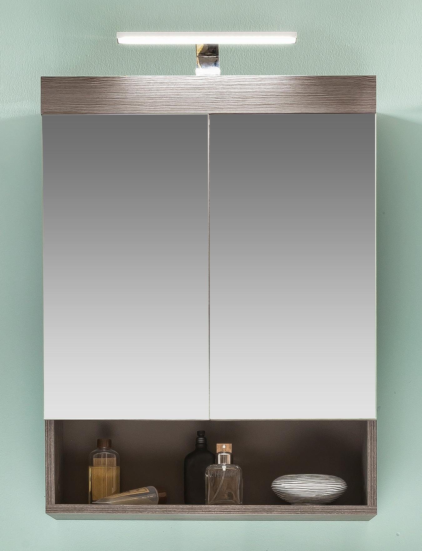 welltime Spiegelkast Royan Badkamerspiegel met open vak - Afmetingen (B/D/H) 58/18/75 cm